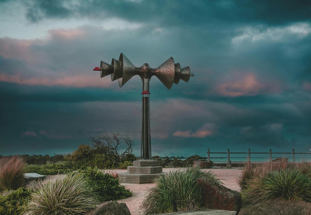 The iconic Time Beacon sculpture at Truganina Park