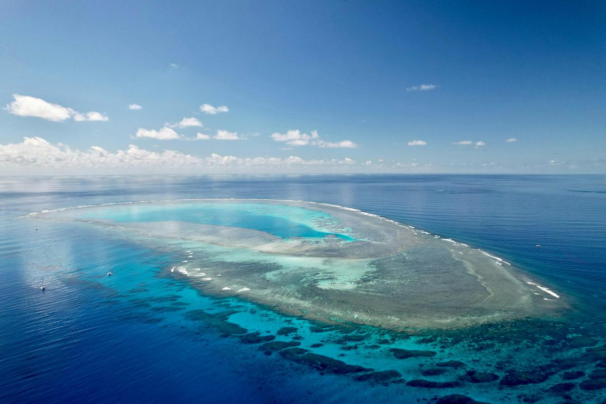 Aerial view of Boult Reef in the Southern Great Barrier Reef