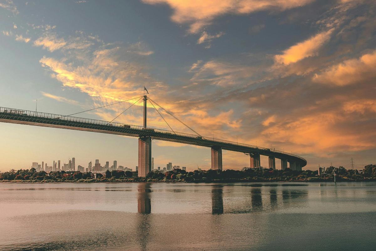 The Hobsons Bay Coastal Trail starts just under the West Gate Bridge in Spotswood