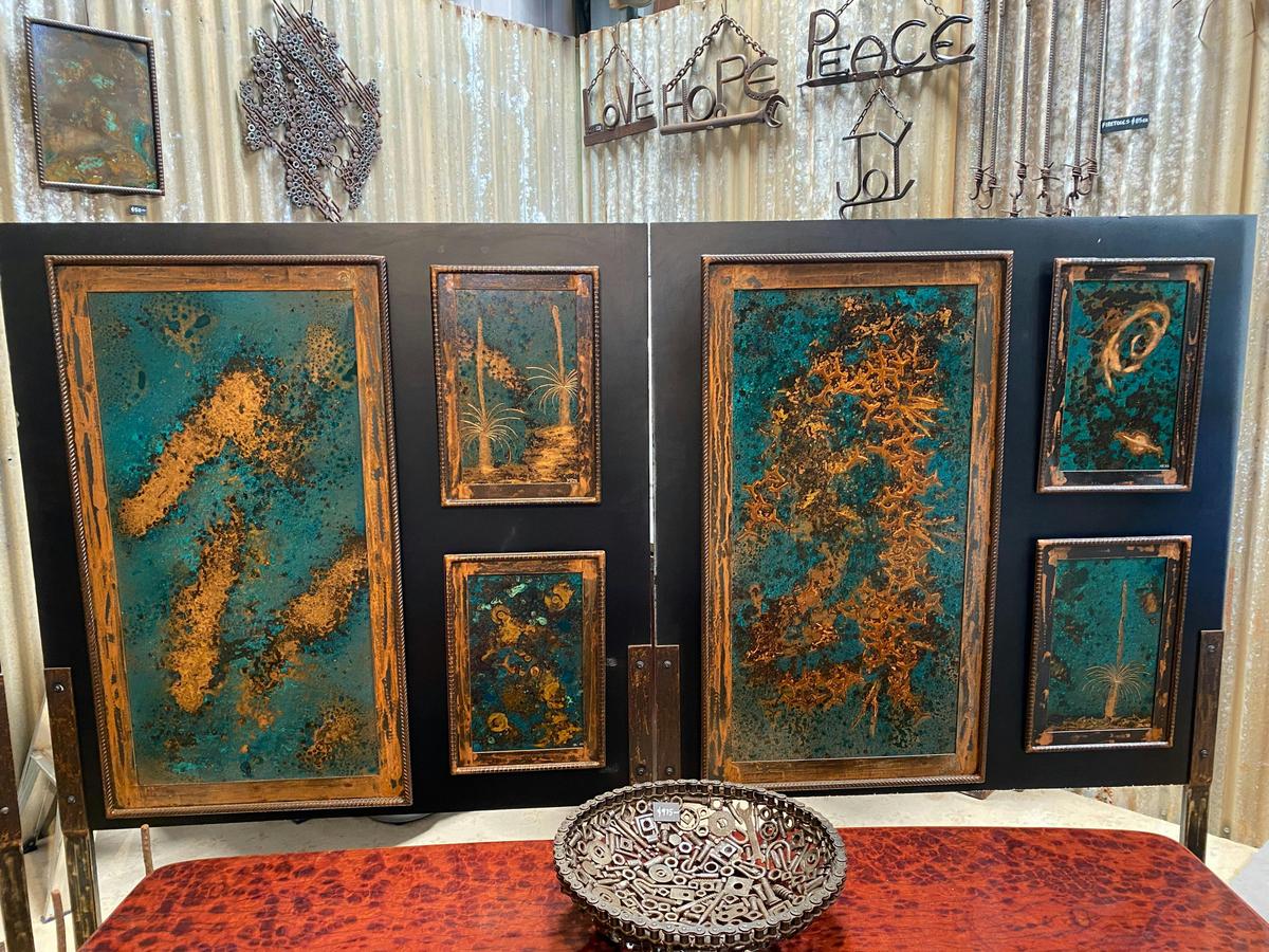 Patina Wall Art + Nuts and Bolts Bowl