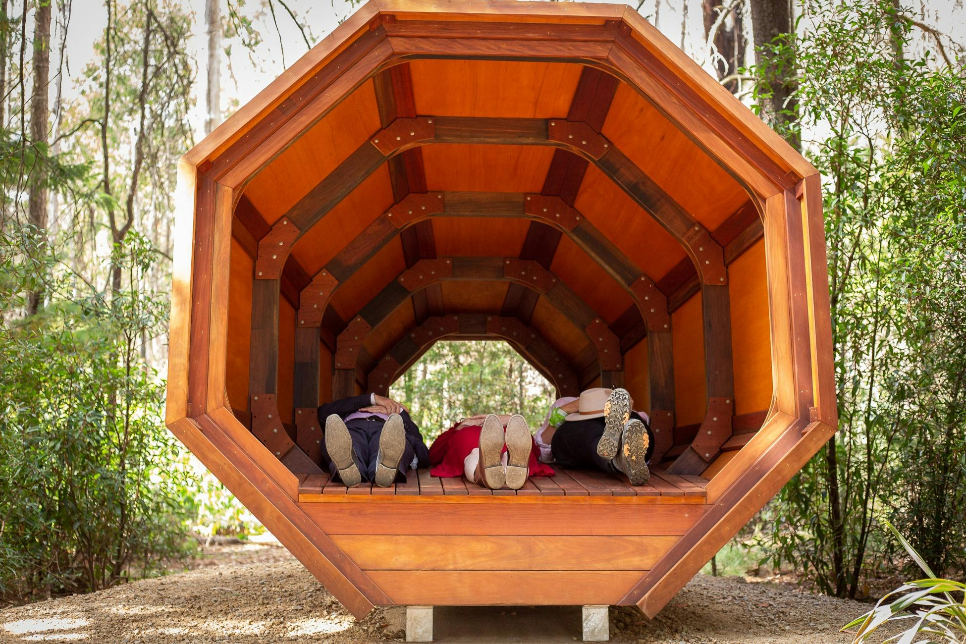 Lie down in the Sound Pod, Wellness Walk