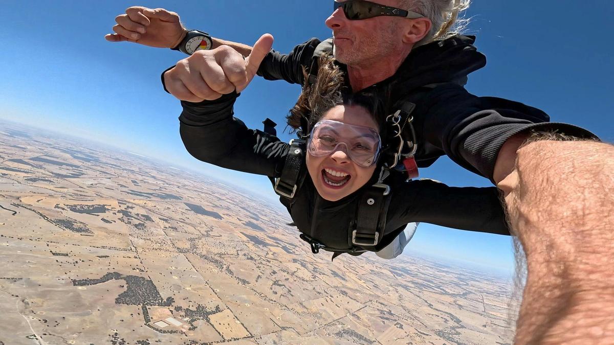 Tandem skydive above the Wheatbelt at Hillman Farm, Darkan