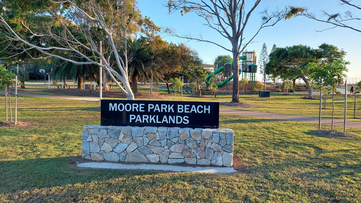 Moore Park Beach parklands feature picnic tables, barbecues and a children's adventure playground