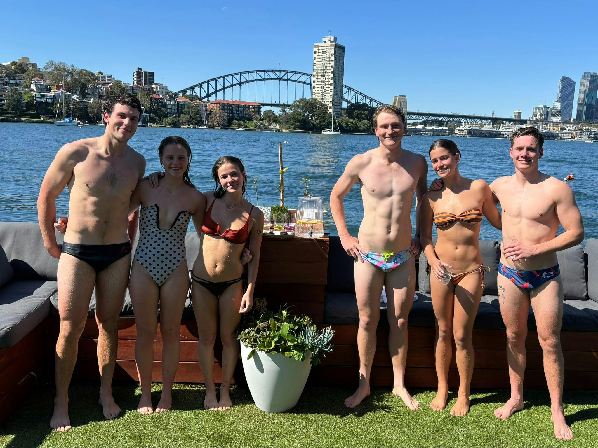 Post sauna and cold plunge group photo