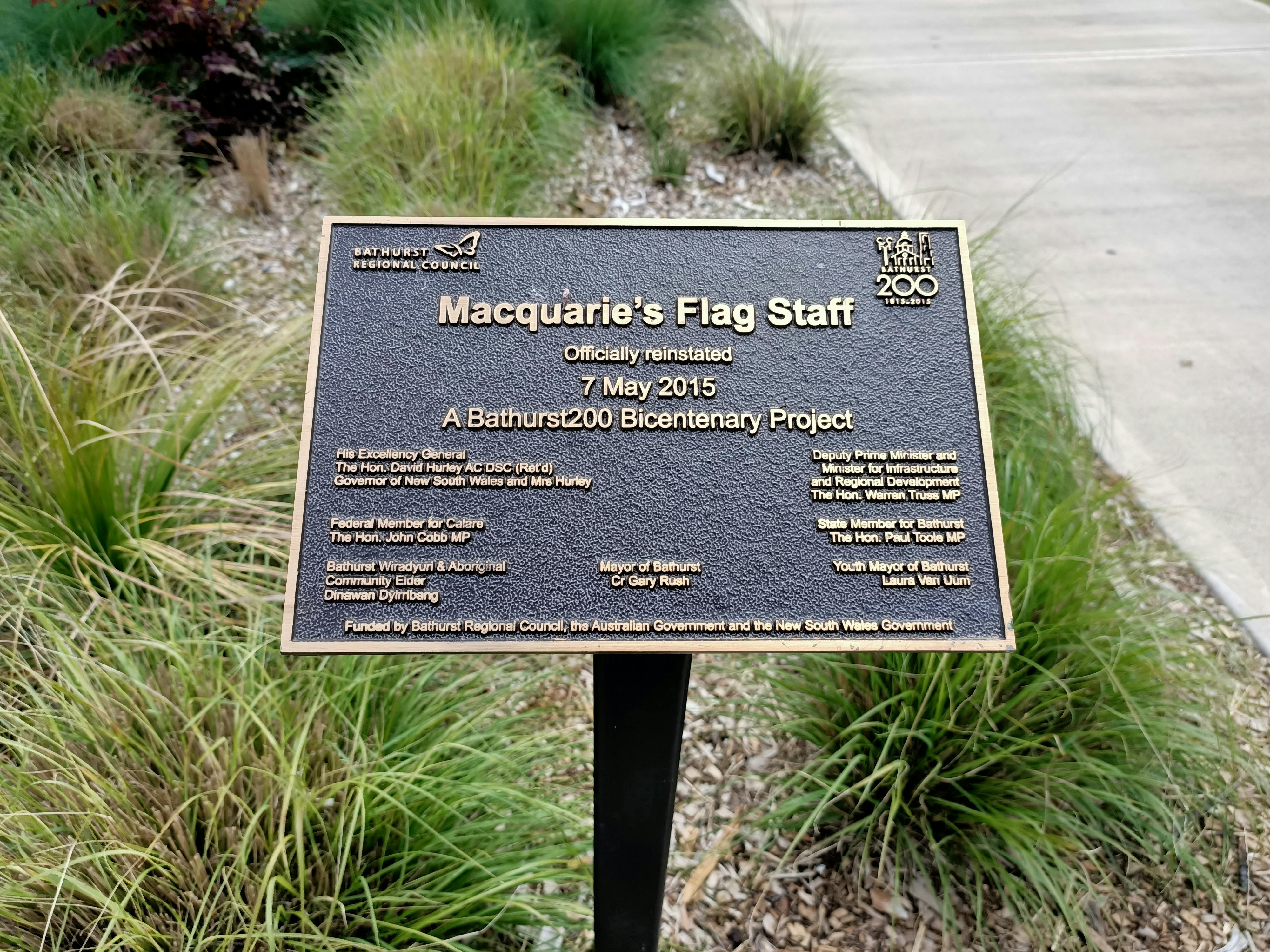 Information Plaque at the Flagstaff