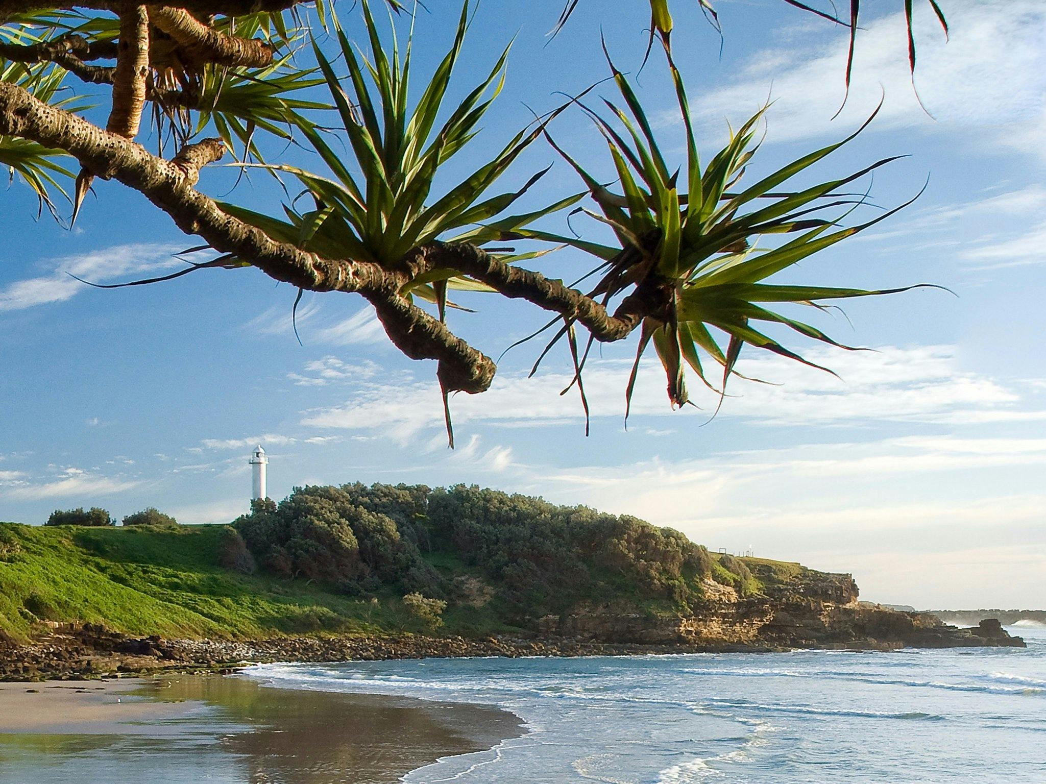Yamba Lighthouse over Main Beach