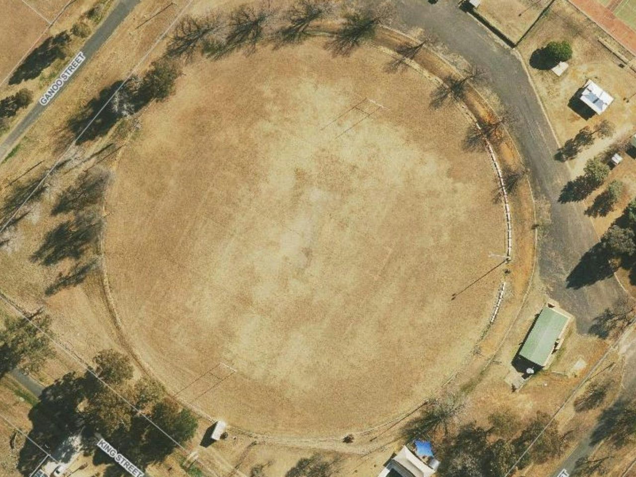 Aerial image of oval at park