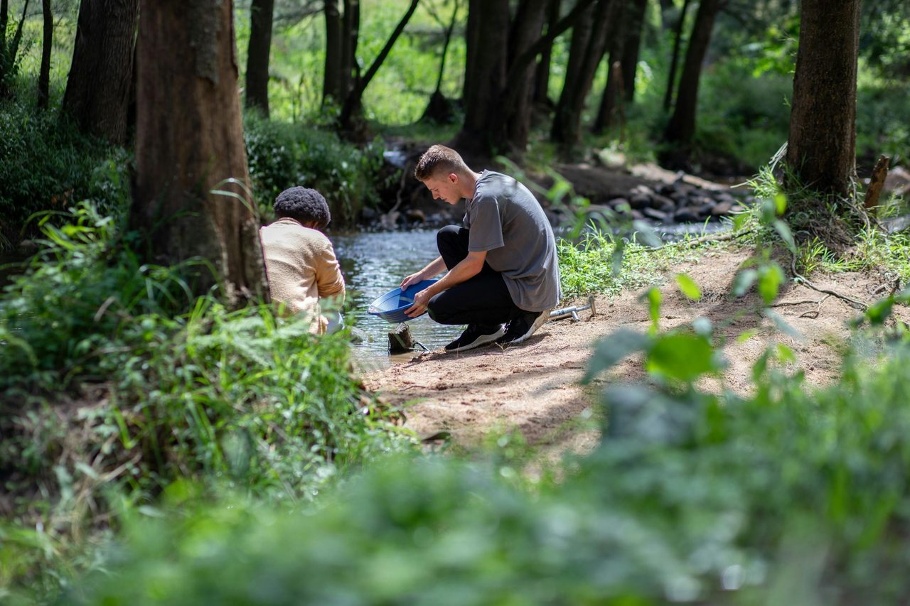 Gold panning in Araluen