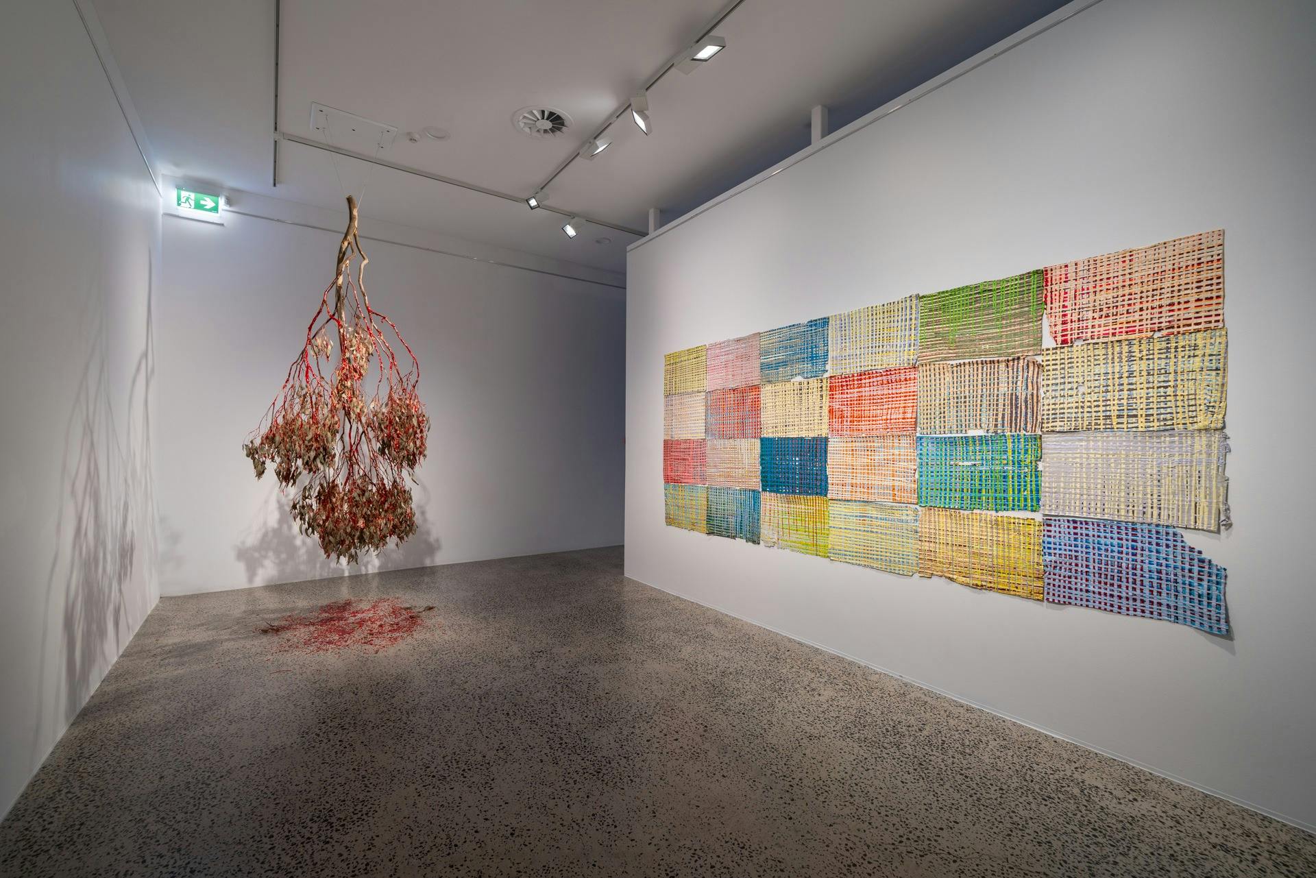 Georgina Pollard, 'Chandelier for ants', 2023, and 'Mistints', 2016, in 'West of Central'.