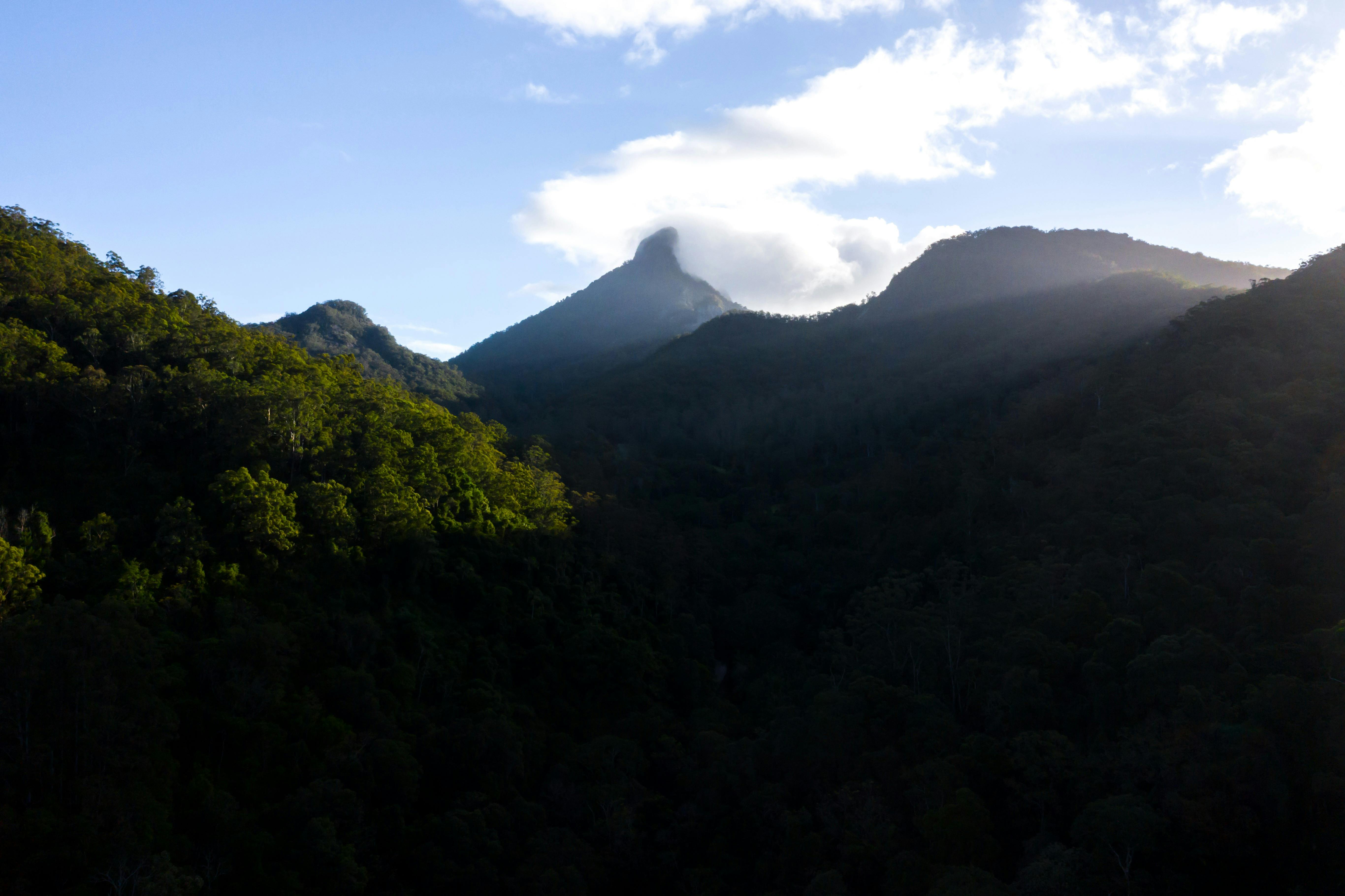 Clouds hovering over Wollumbin Mount Warning