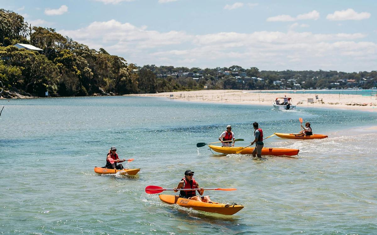 Kayakers in the water at Bundeena