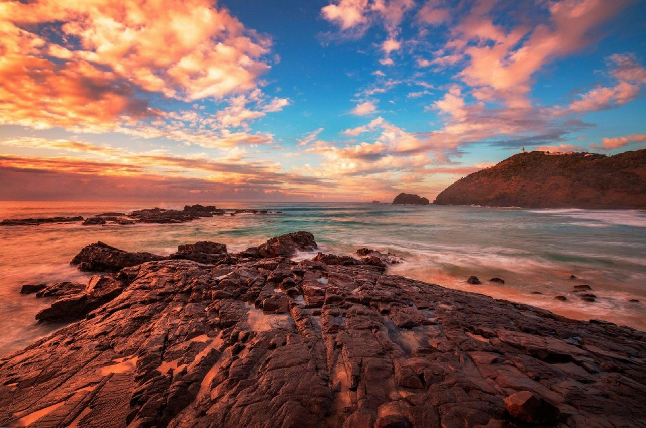 Beautiful sunrise over Hat Head Smoky Cape Lighthouse_Macleay Valley Coast