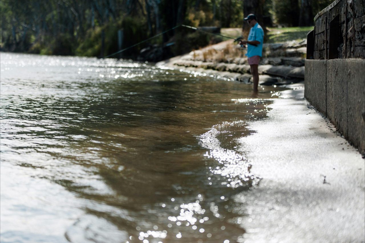 Fishing in the Murray River at Corowa