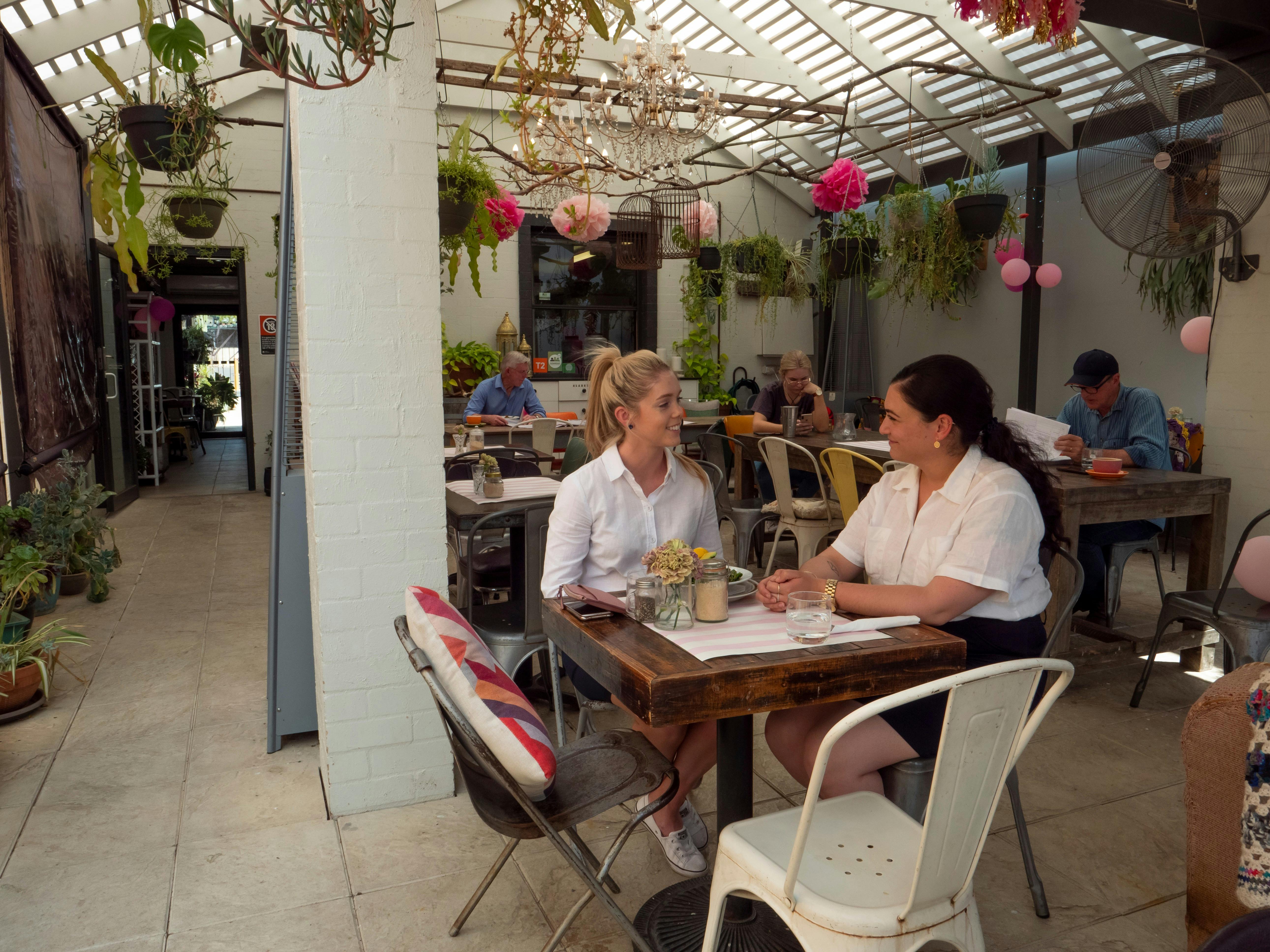 Catching up for coffee at local Gunnedah Cafe