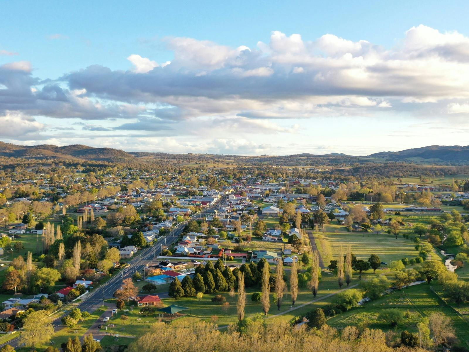 Aerial view of Tenterfield Village