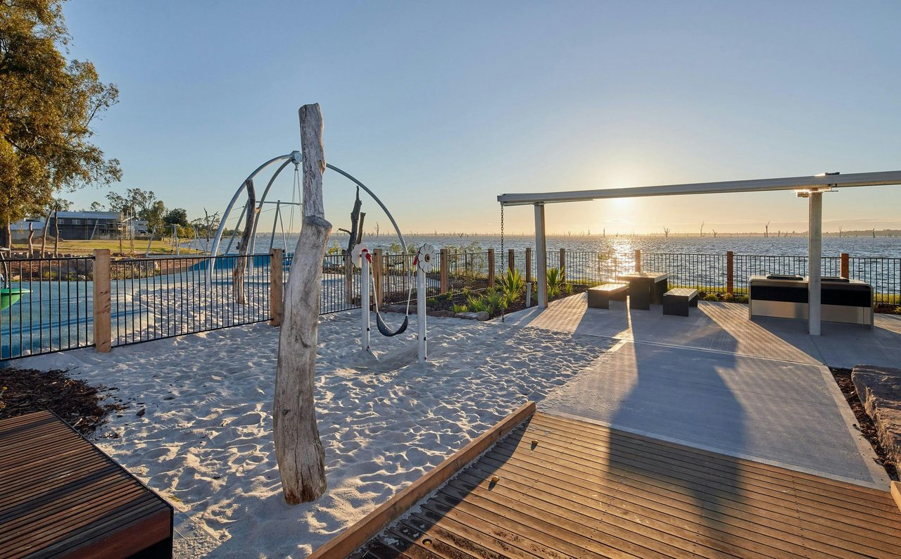 Purtle Park Adventure Playground on Lake Mulwala's foreshore.