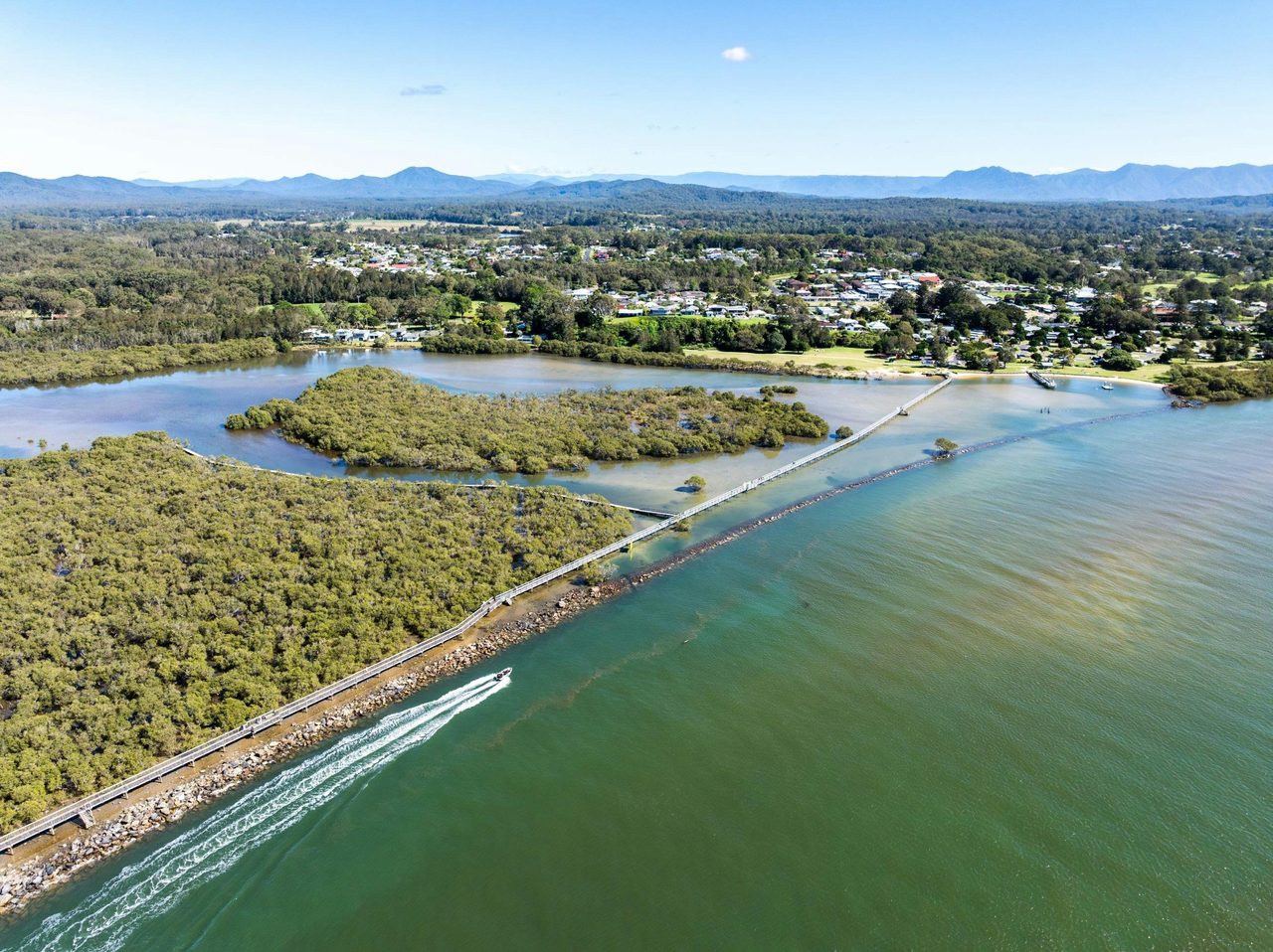 Aerial view Urunga
