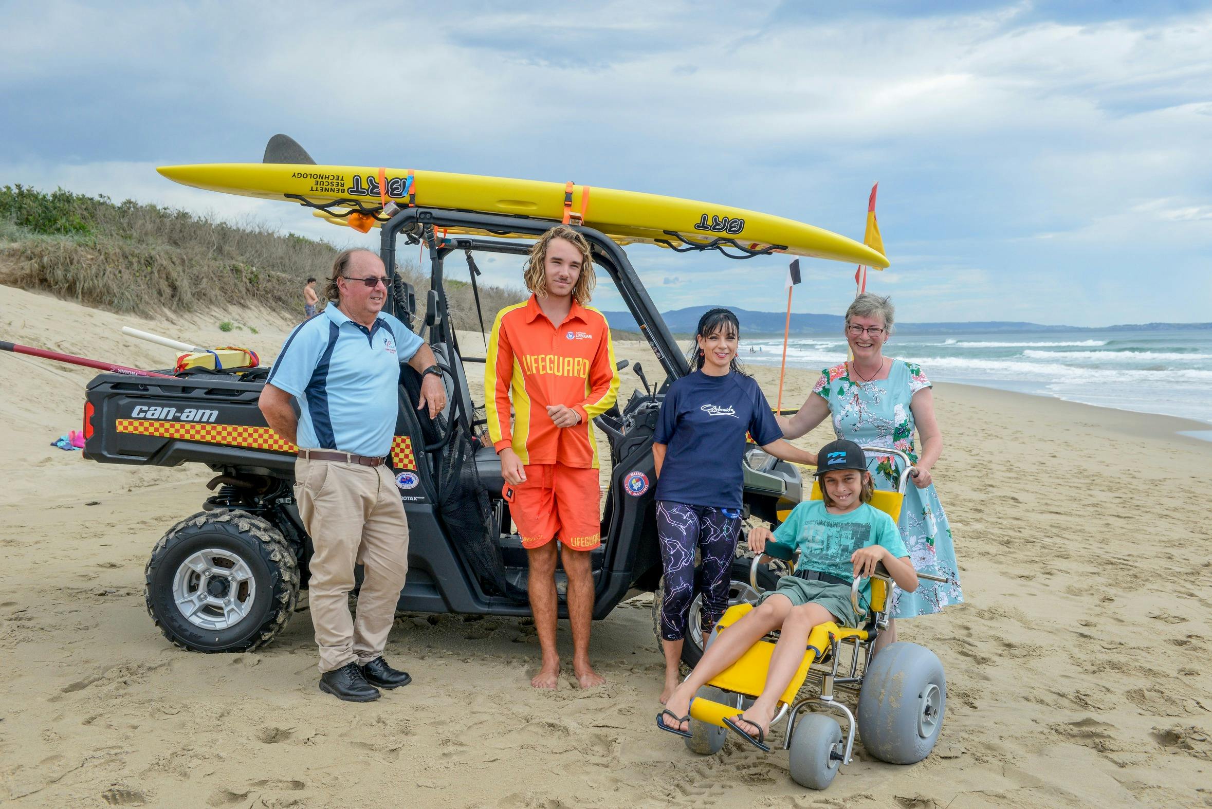 Shoalhaven Head's Surf Life Saving Club has a beach wheelchair.