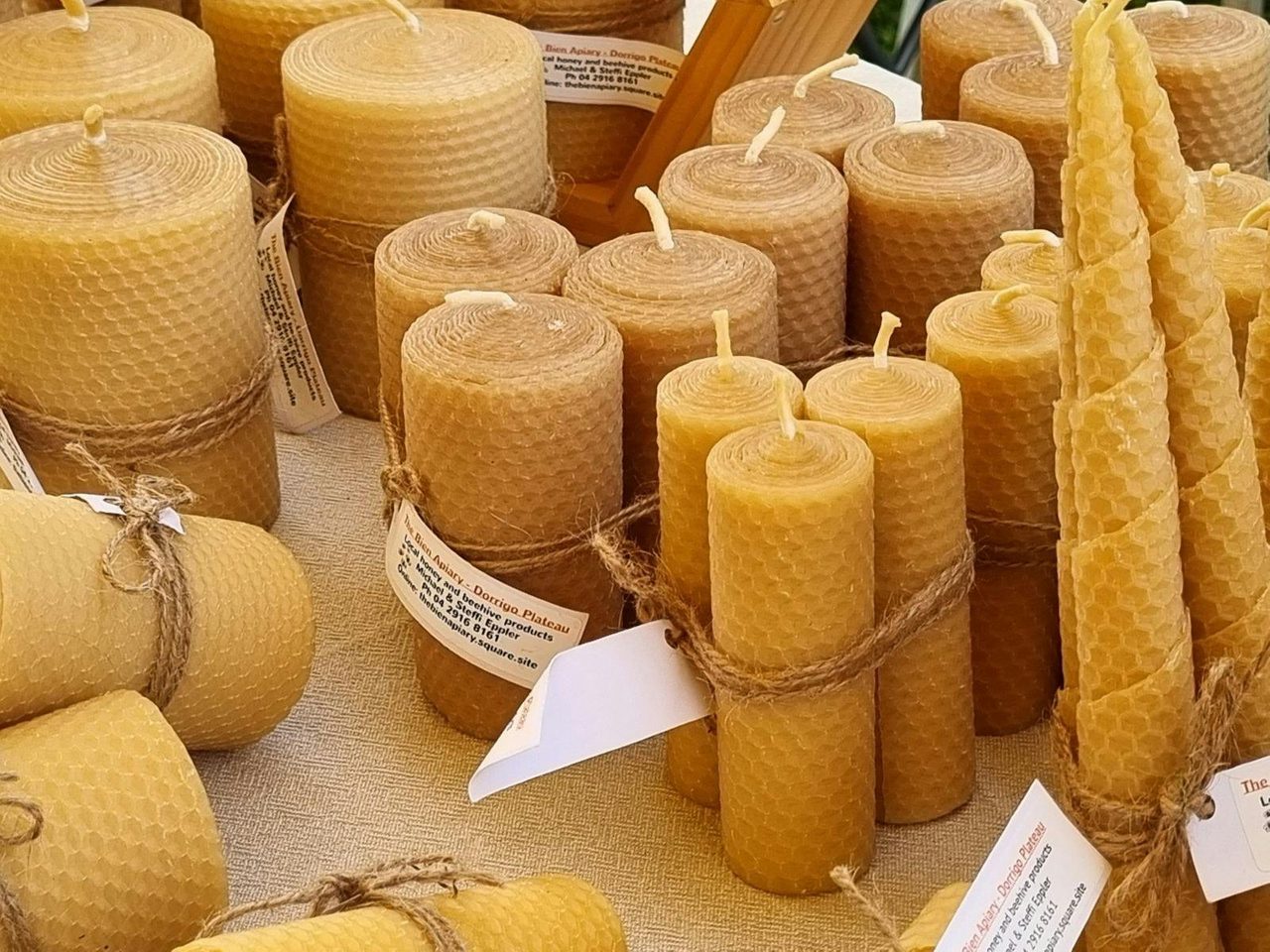 Assortment of beeswax Candles