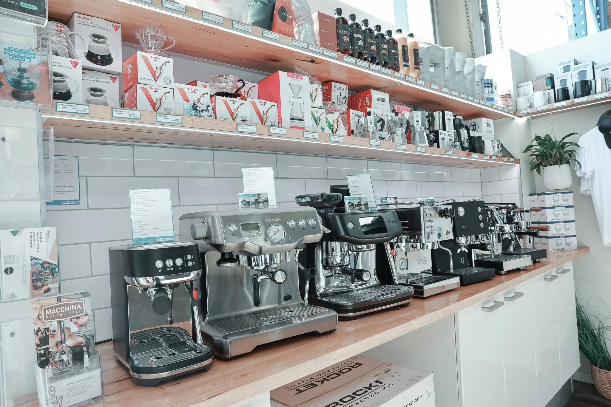 Coffee equipment available at Artisti