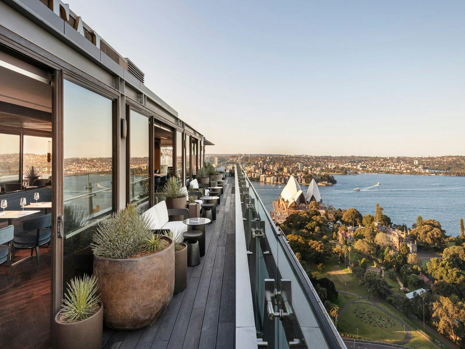 Rooftop view or Sydney Opera House and Harbour