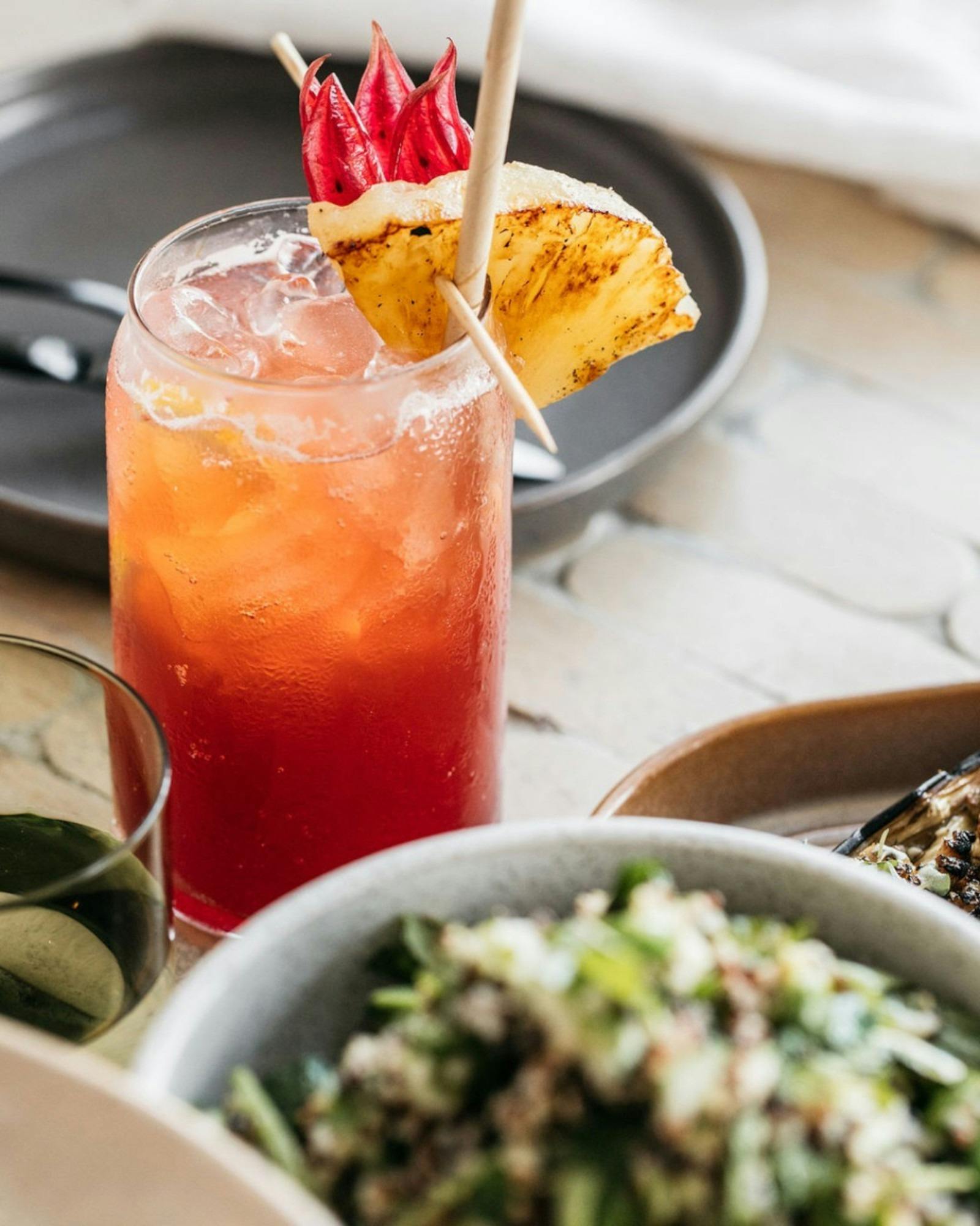 Cocktail and meal