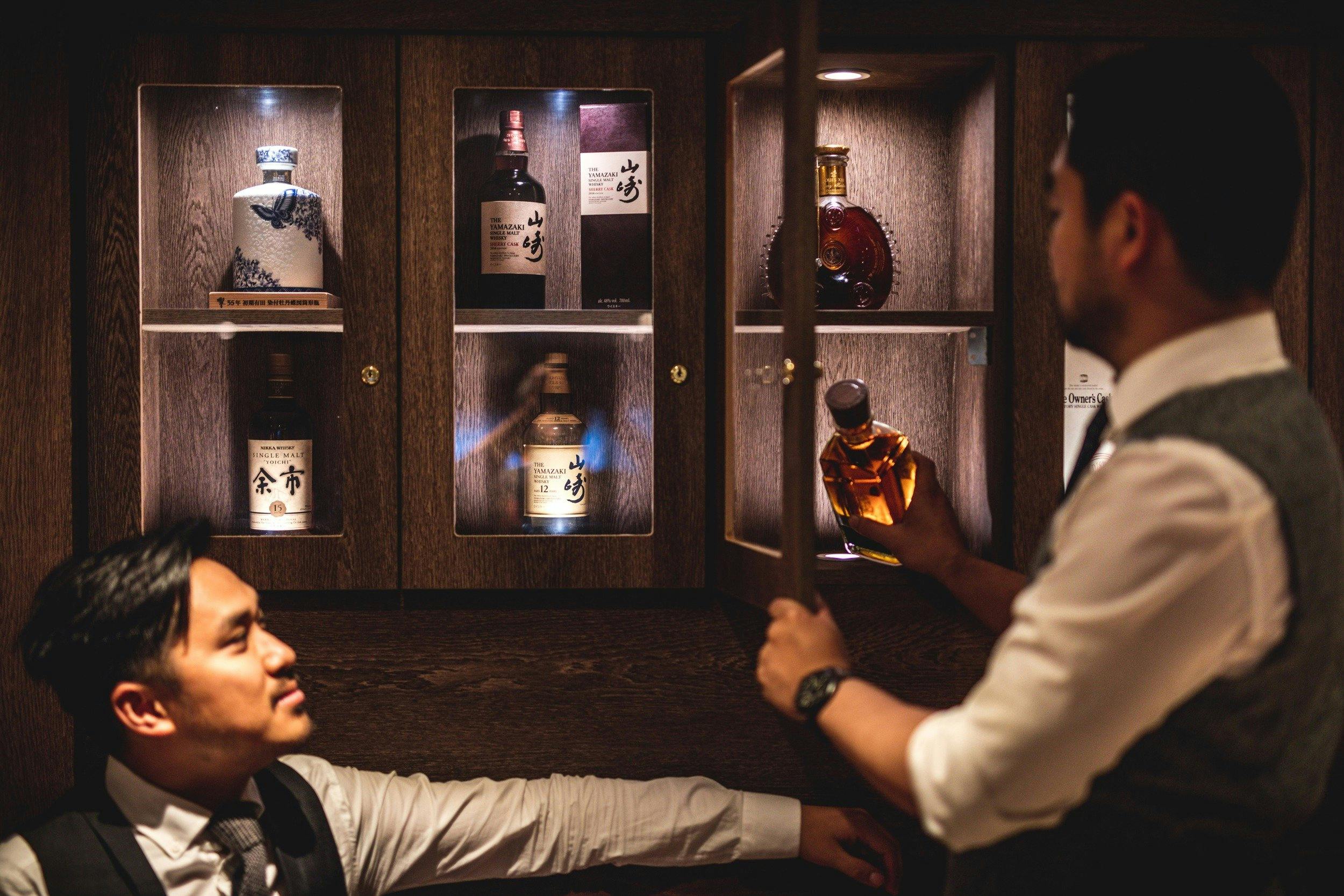 Whisky lockers Japanese whisky at Cocktails at Banchō