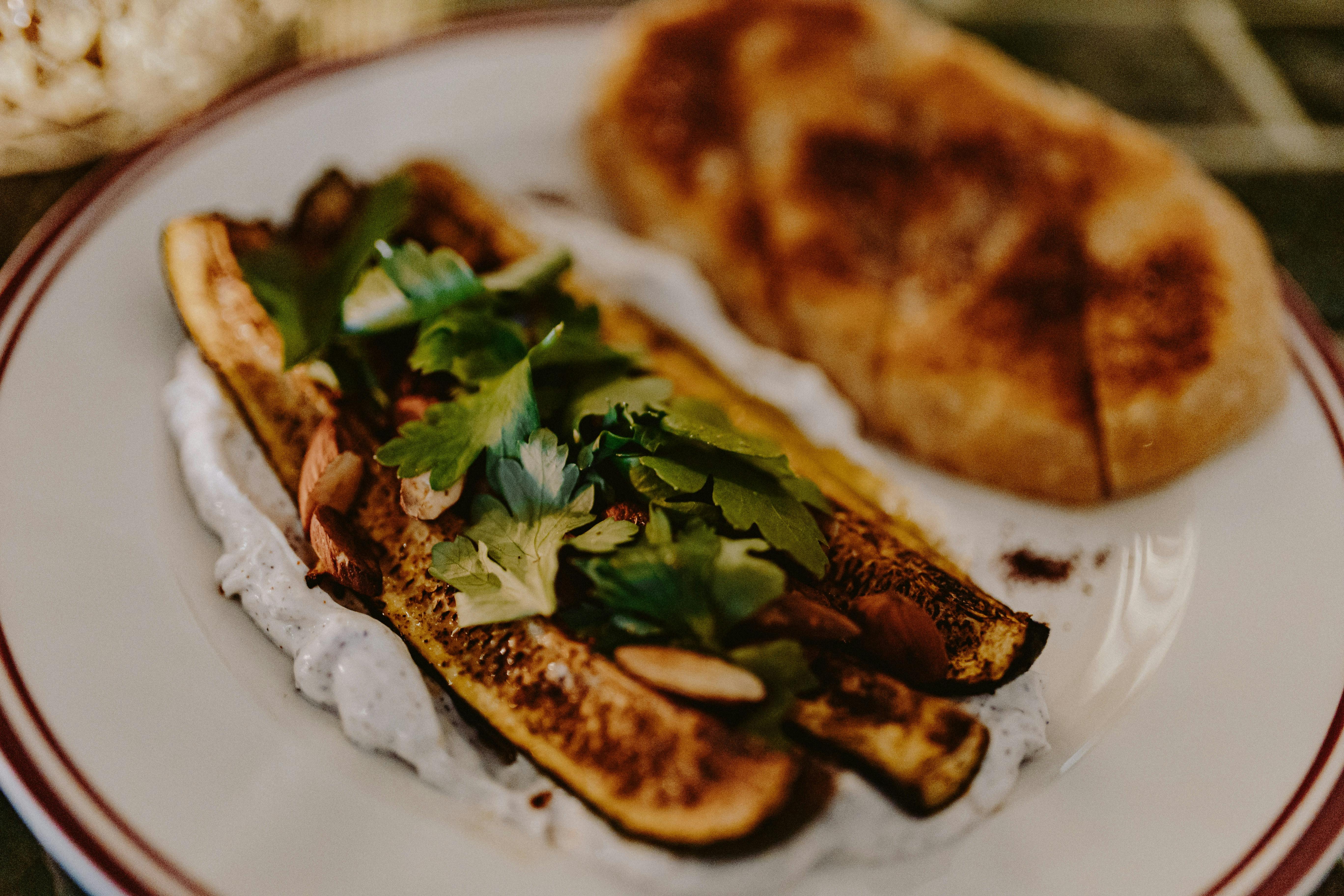Bar Que Sera - roast zucchini and flatbread