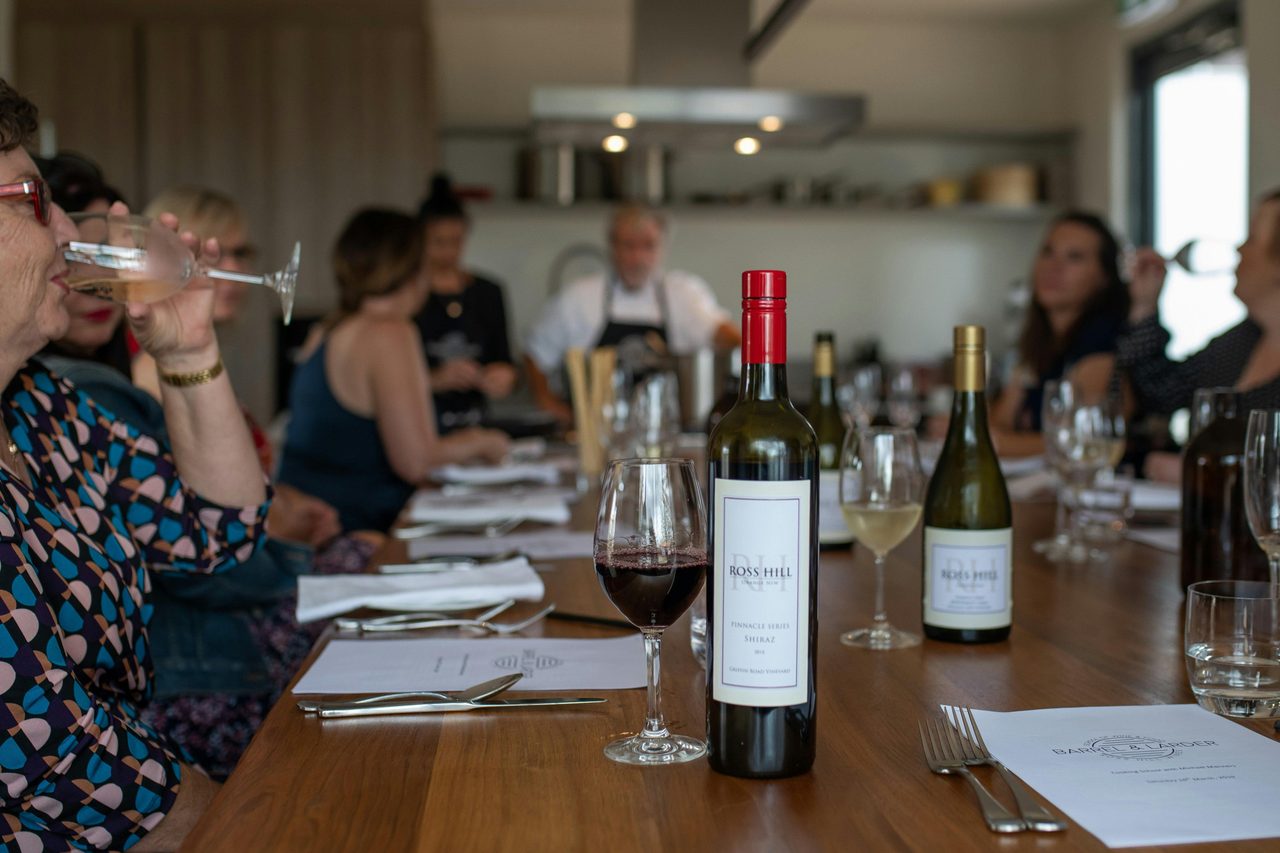 Very happy Barrel & Larder guest enjoying the food and wine.