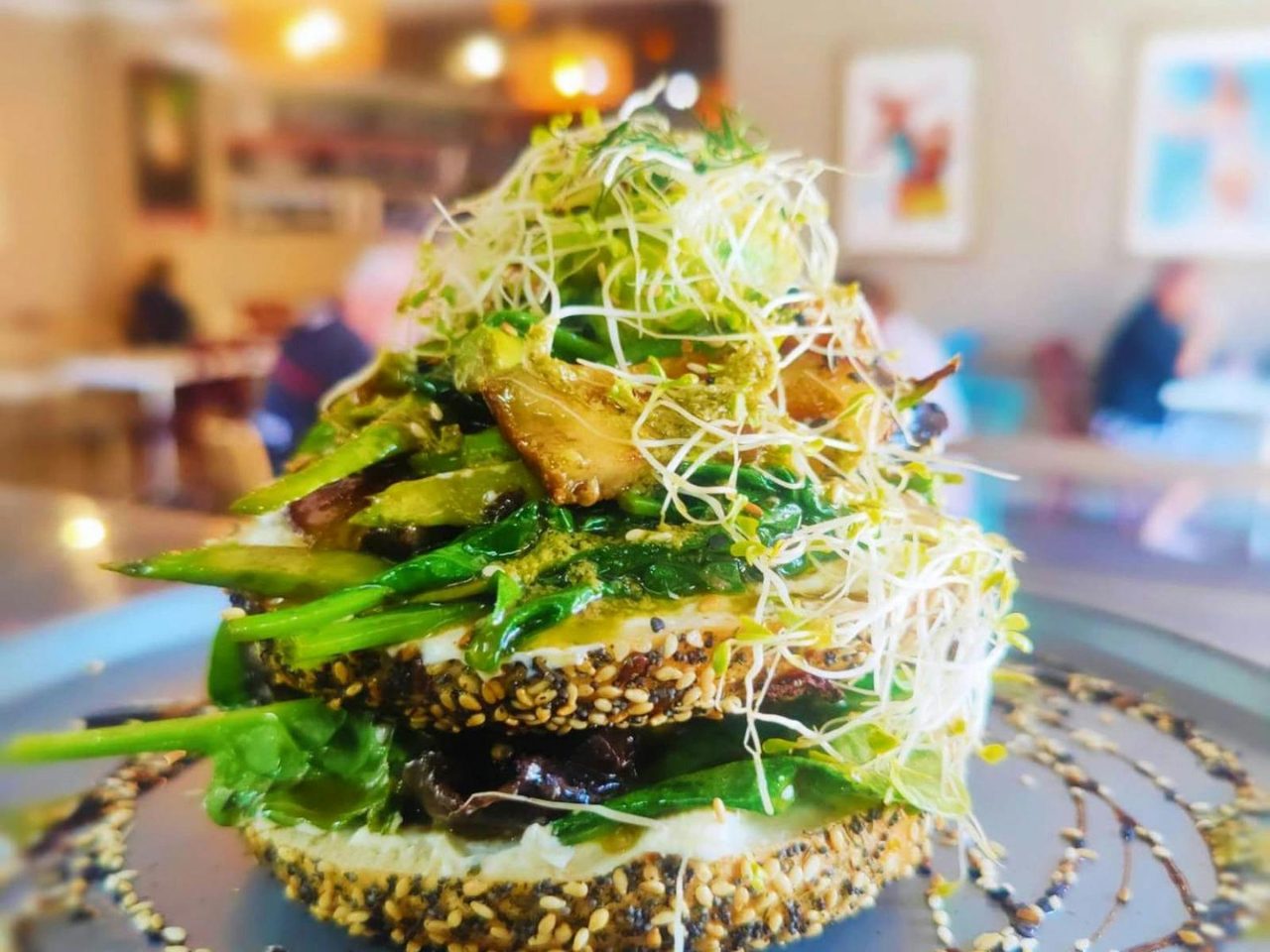 Bellas cafe Parkes loaded bagel