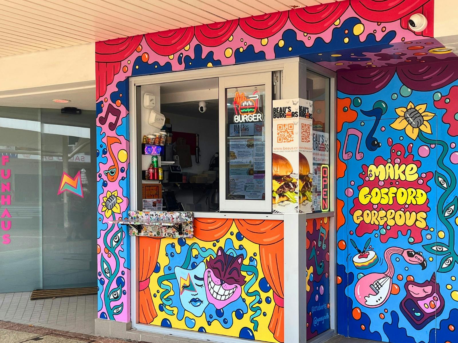 Beau's Burgers Window in William St. Plaza