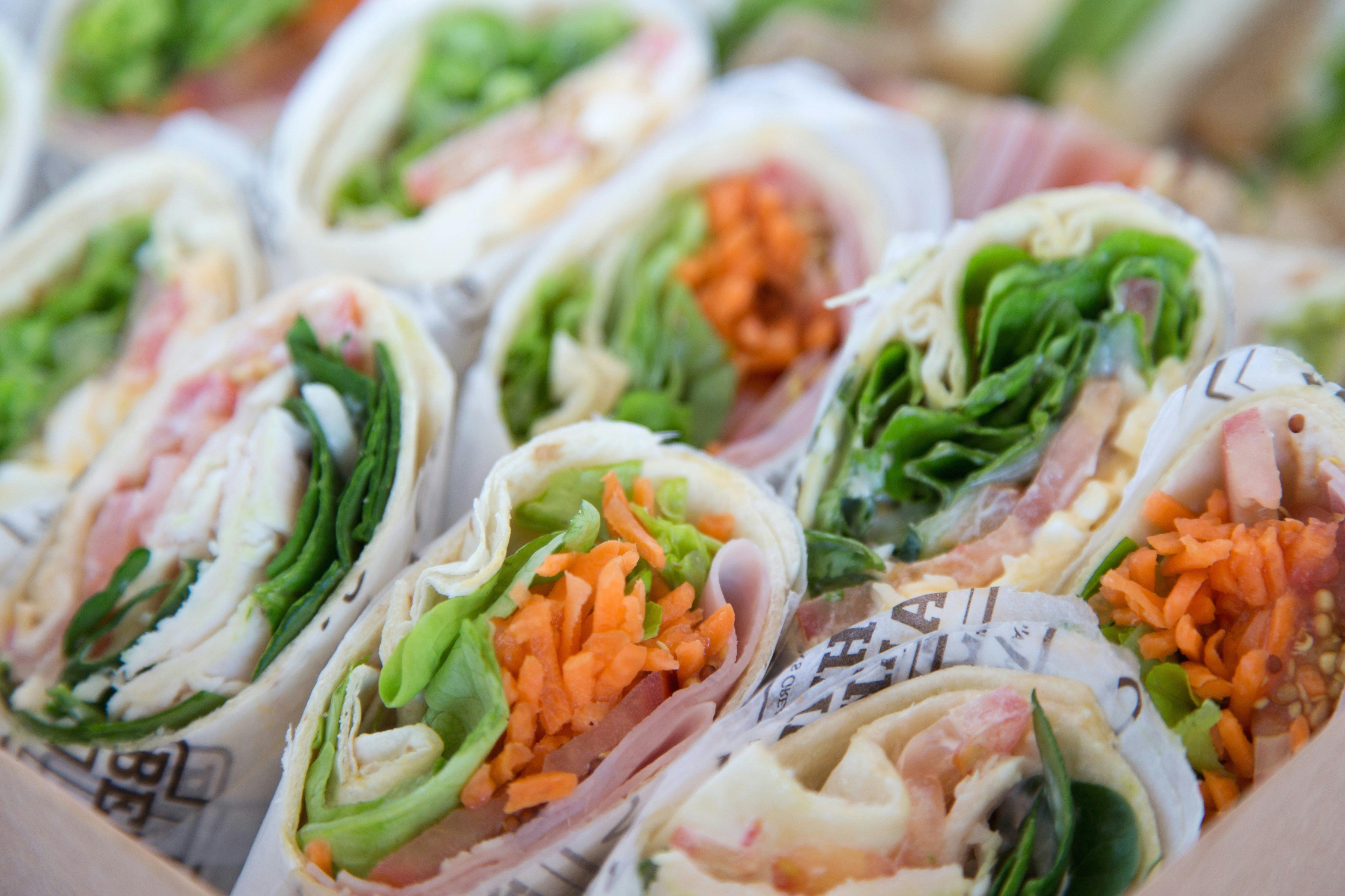 Fresh wraps, sandwiches and focaccias