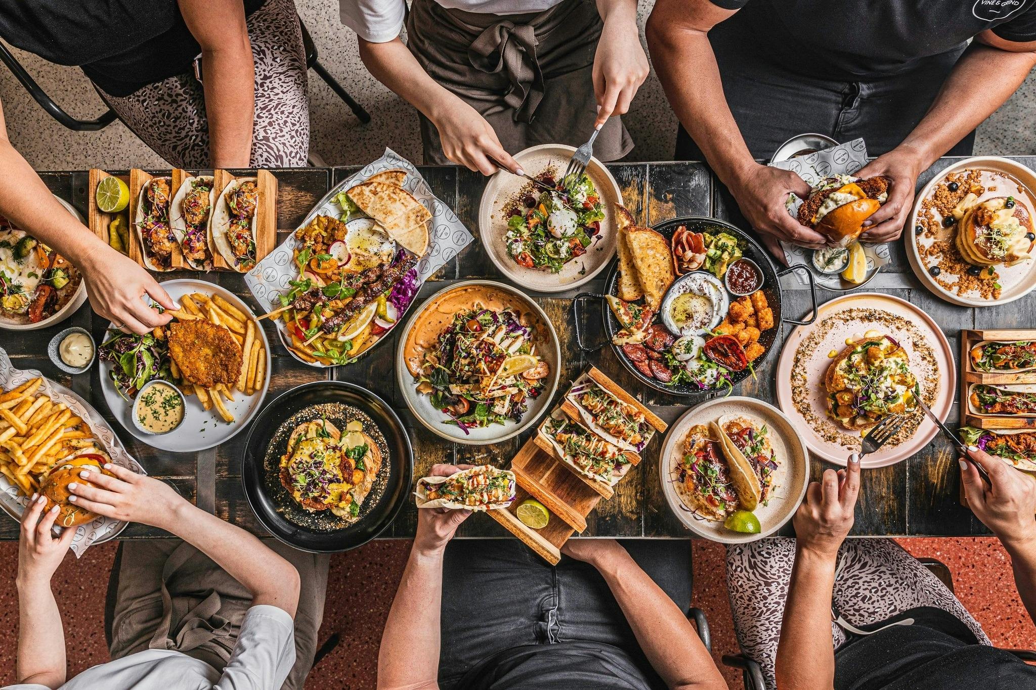 people dining at Wildflower Society Macarthur Square