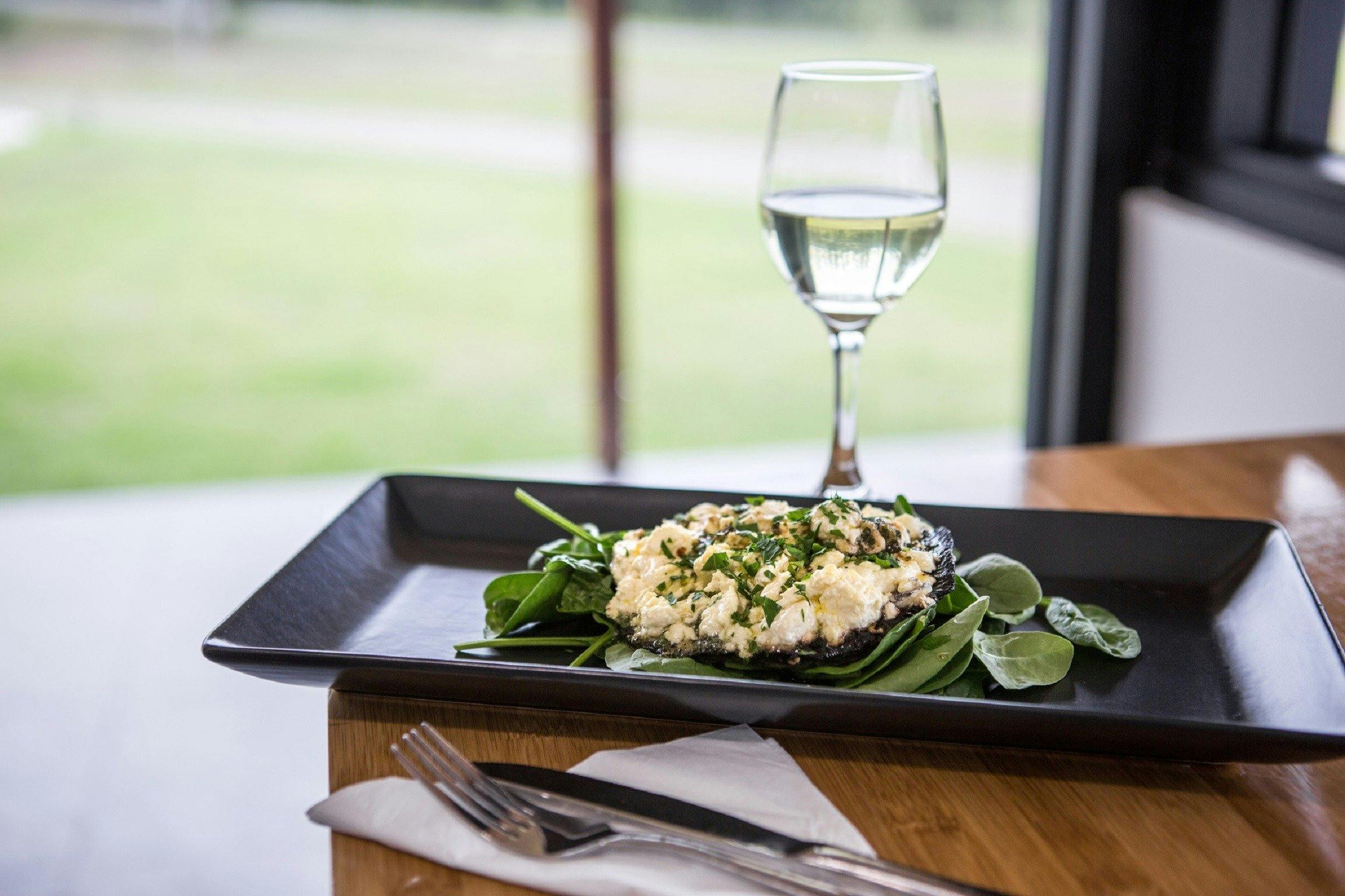 Baked field mushroom for lunch with our amazing feta, yum!