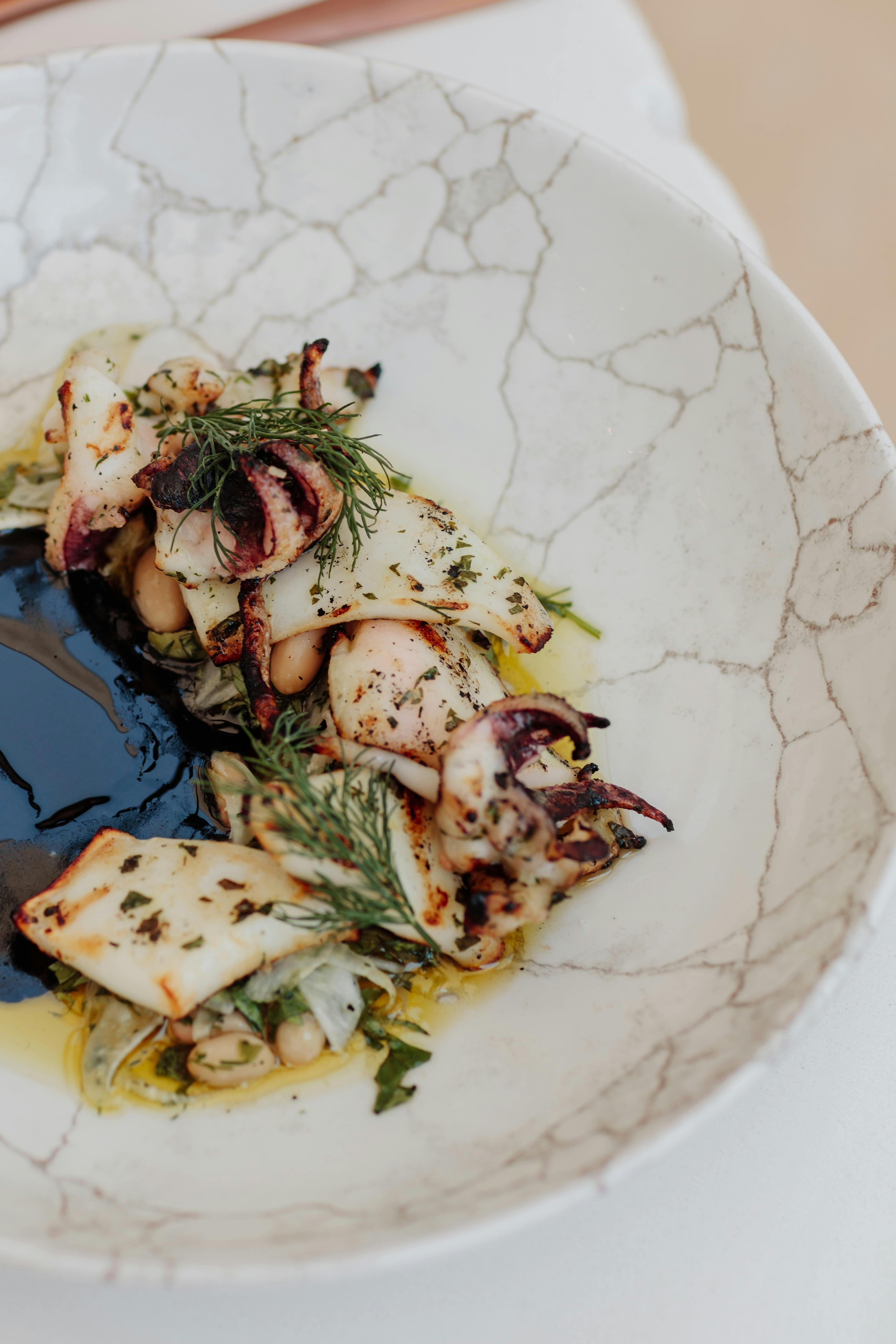 Grilled Squid fennel, oregano, sicilian olives, cannellini beans