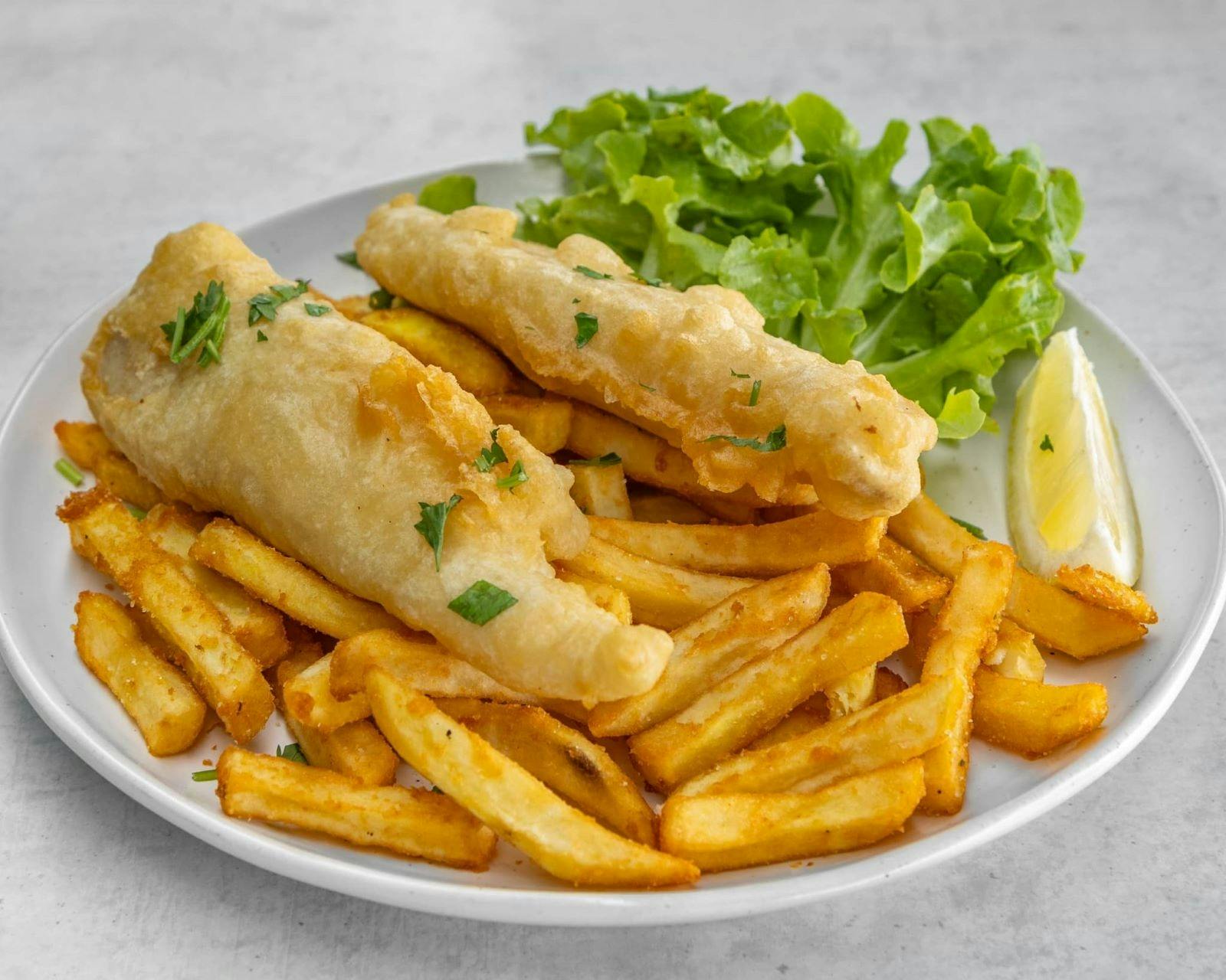 Blue Fin & Marina Fish n Chips, overlooking the sparkling waters at the Marina