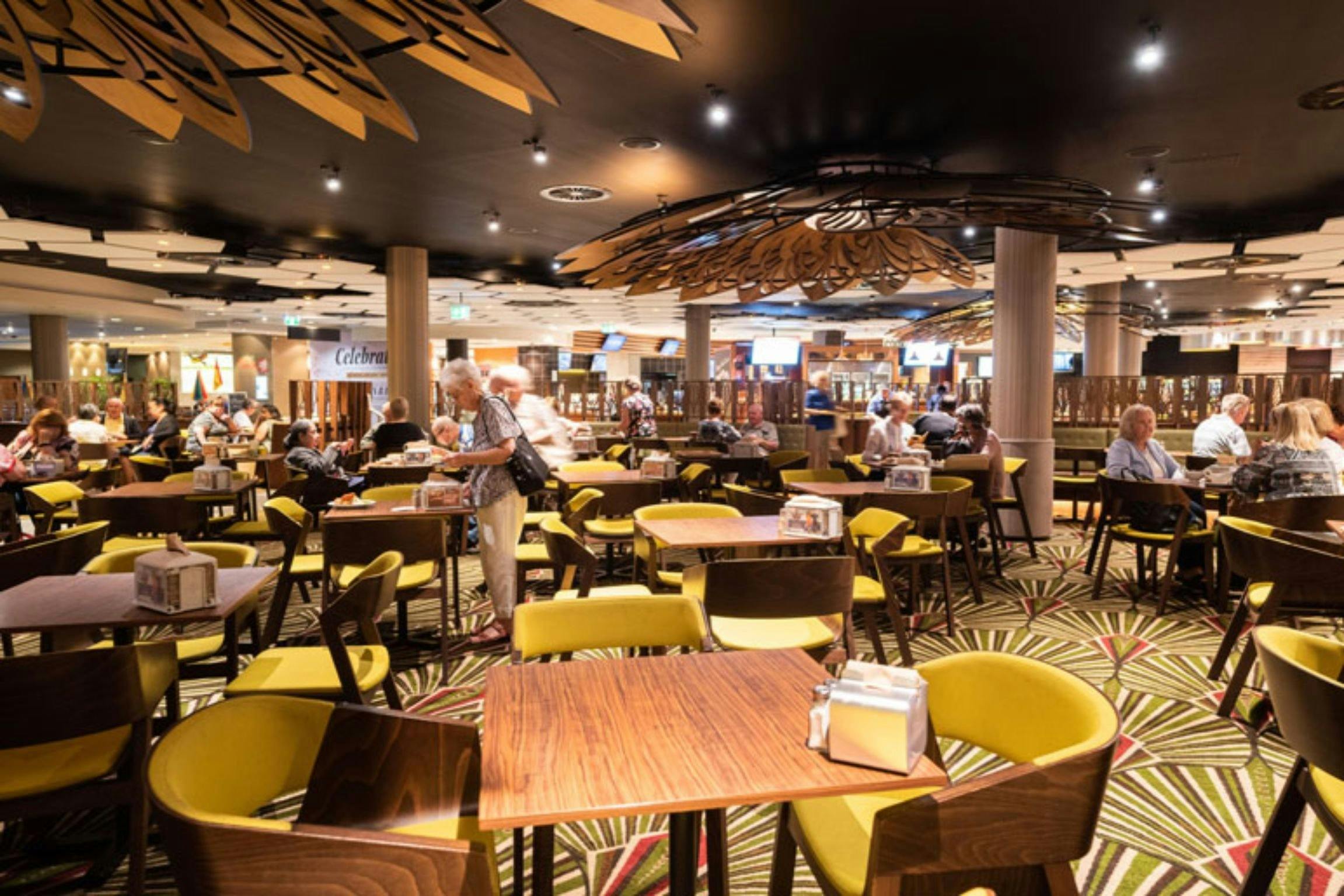 Set up of tables & chairs in restaurant