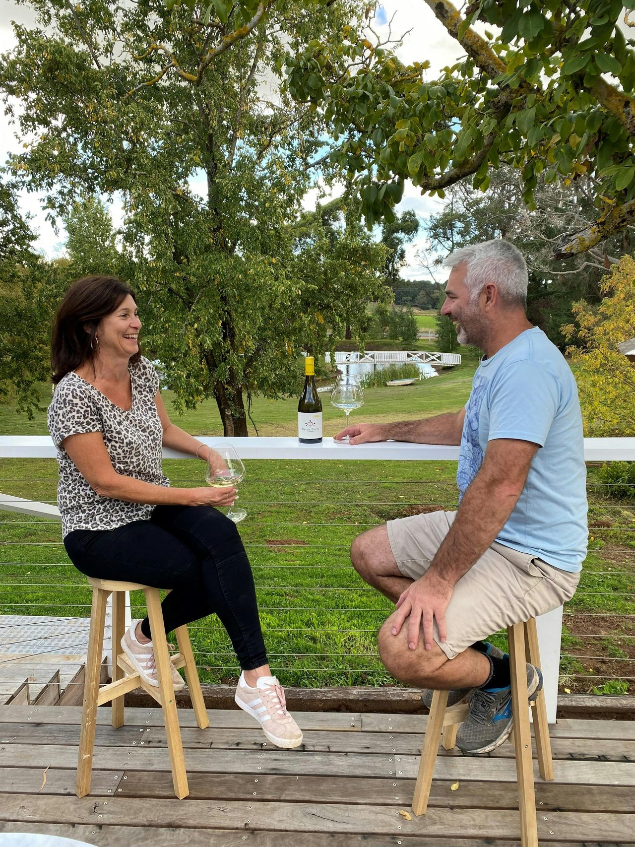 Enjoy a tasting on our deck with a relaxing outlook
