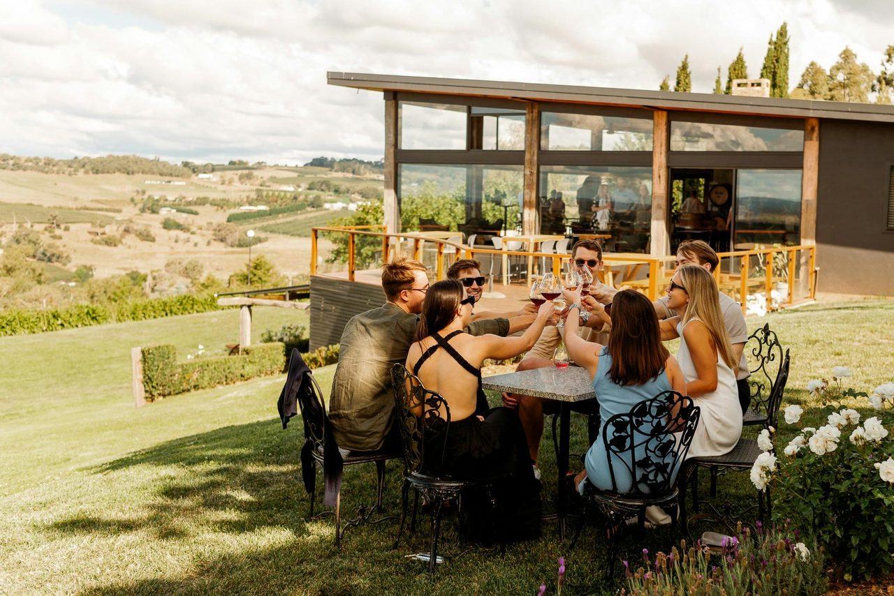 Enjoy the garden outside the Wine Bar
