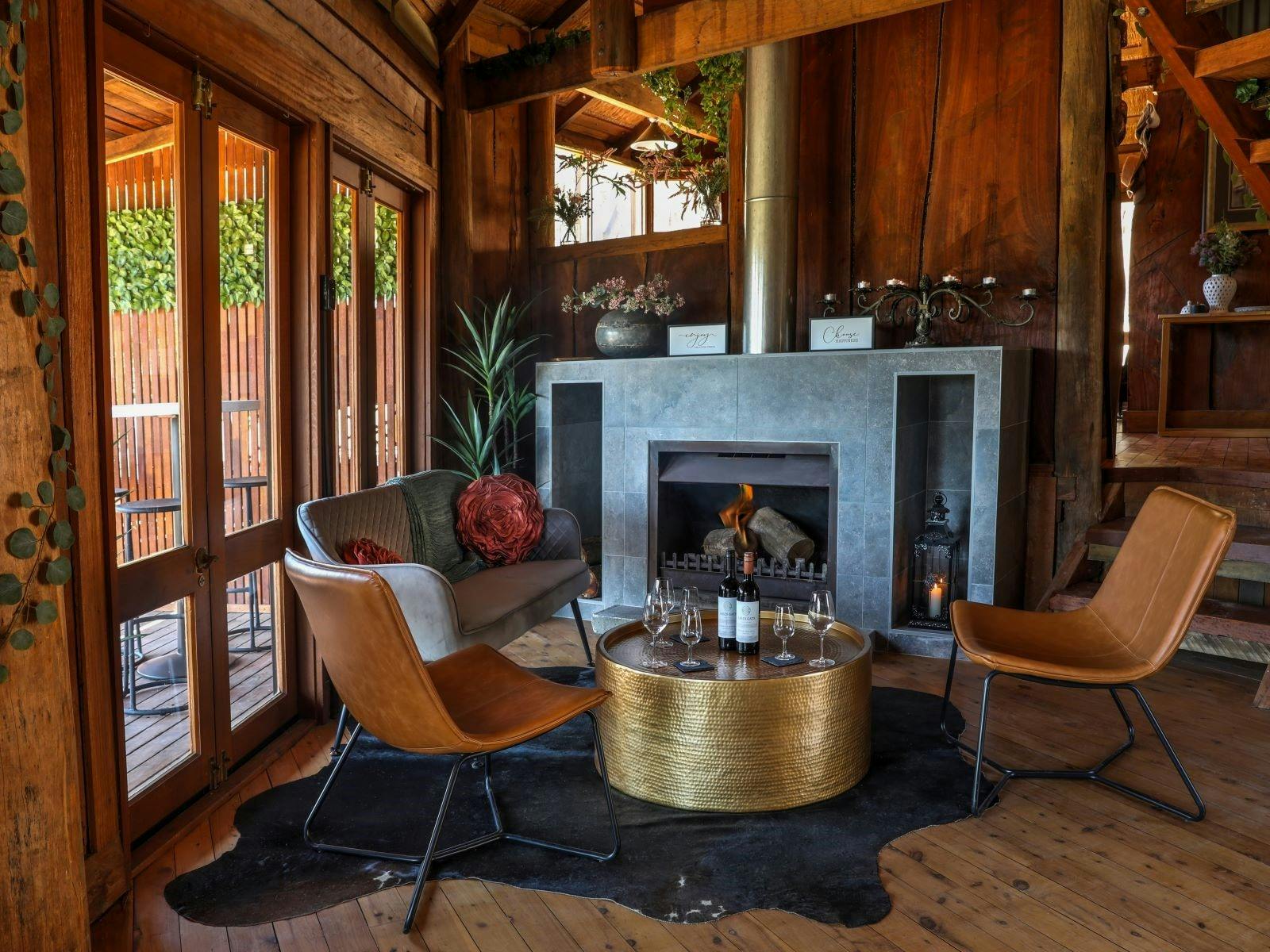 Fireplace in the cellar door