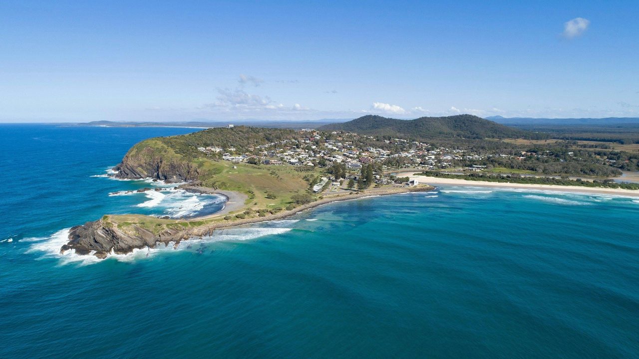 Crescent head drone_the whole town_Macleay Valley Coast