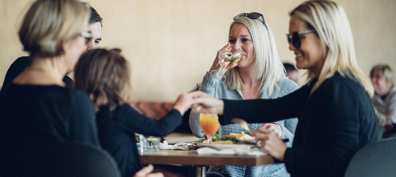 Customers enjoy food and drinks at Camden Hotel