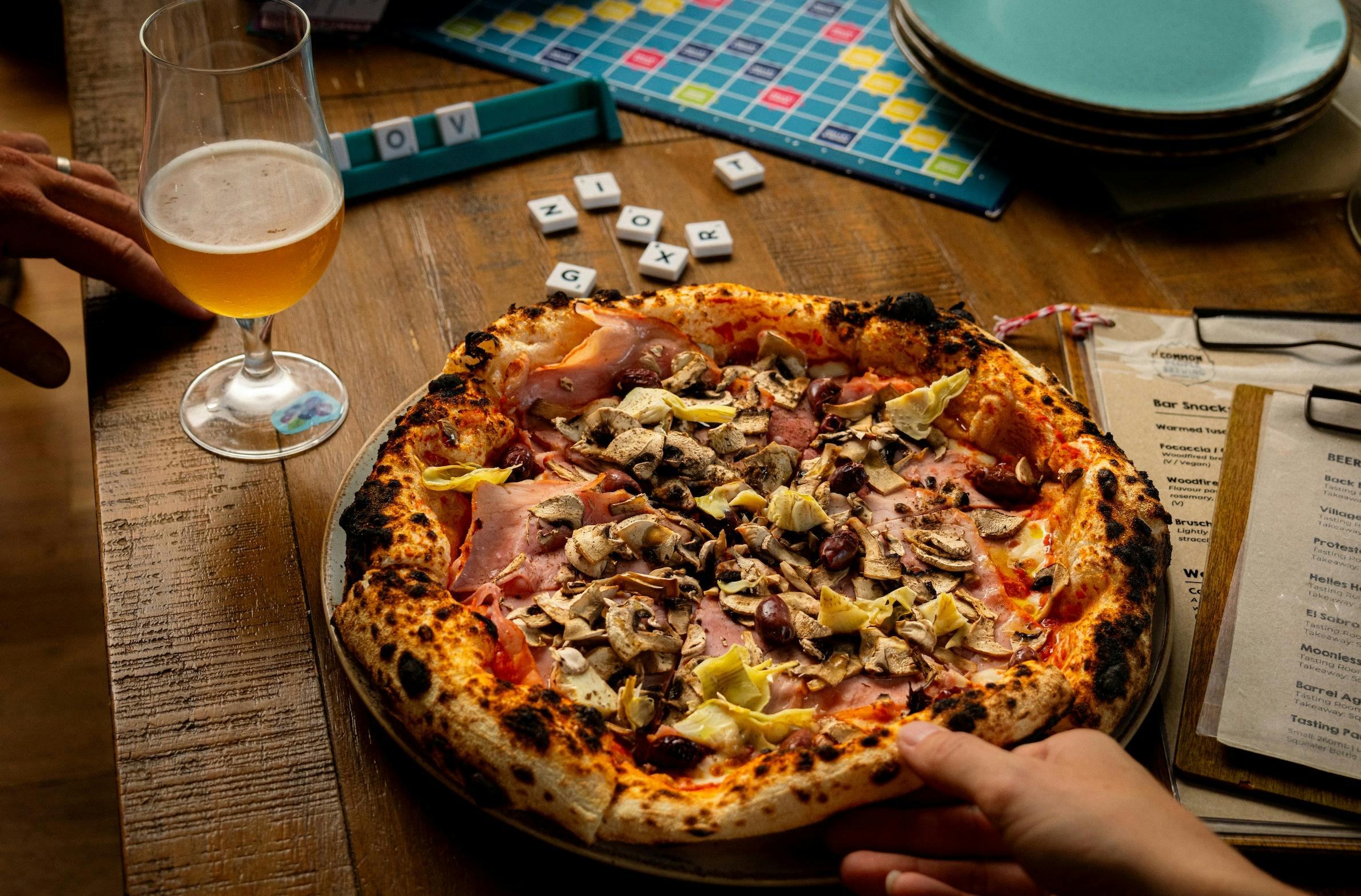 Beer, pizza and games