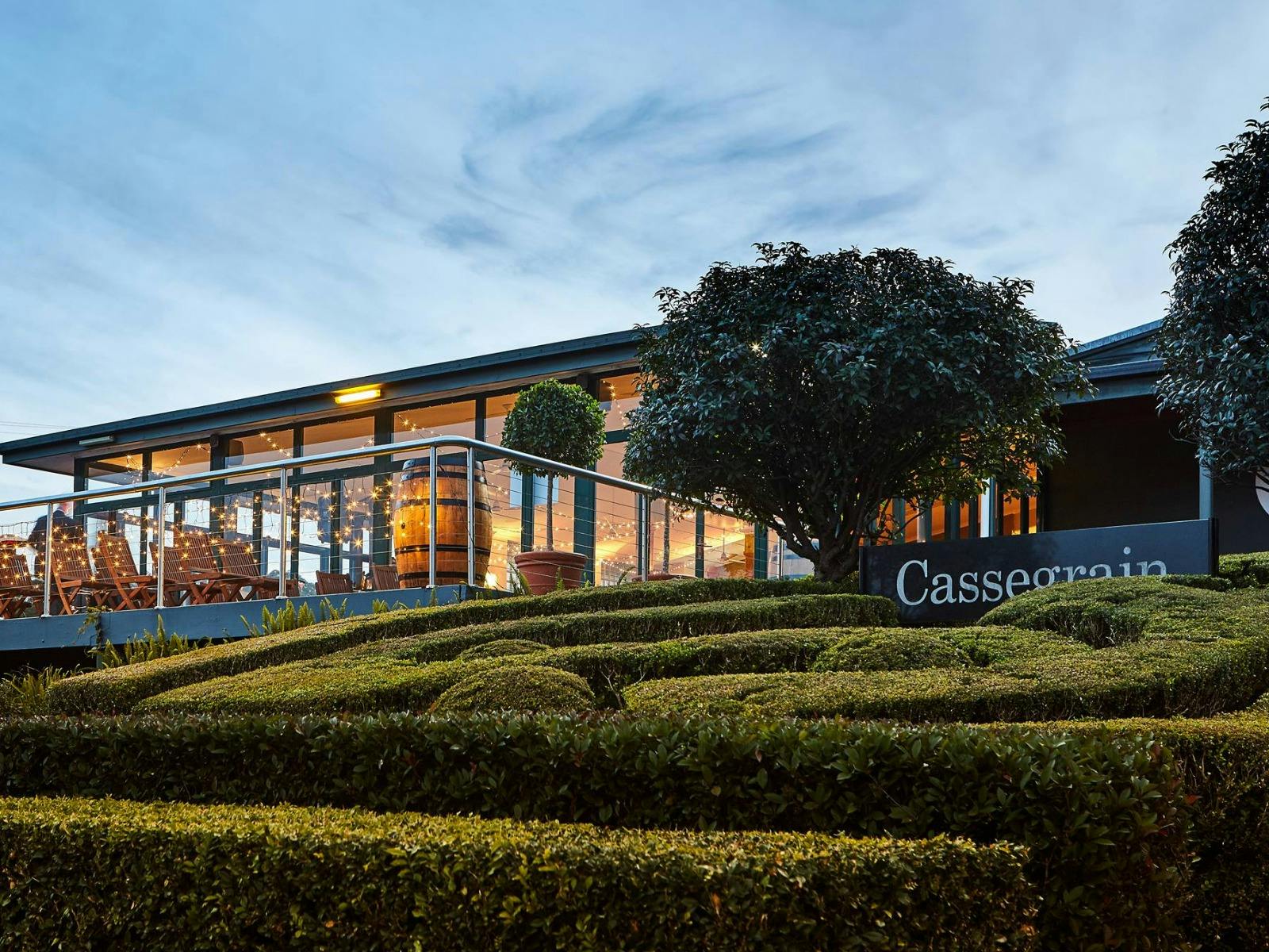 Entrance to Cassegrain Wines, and their restaurant Deux Garden