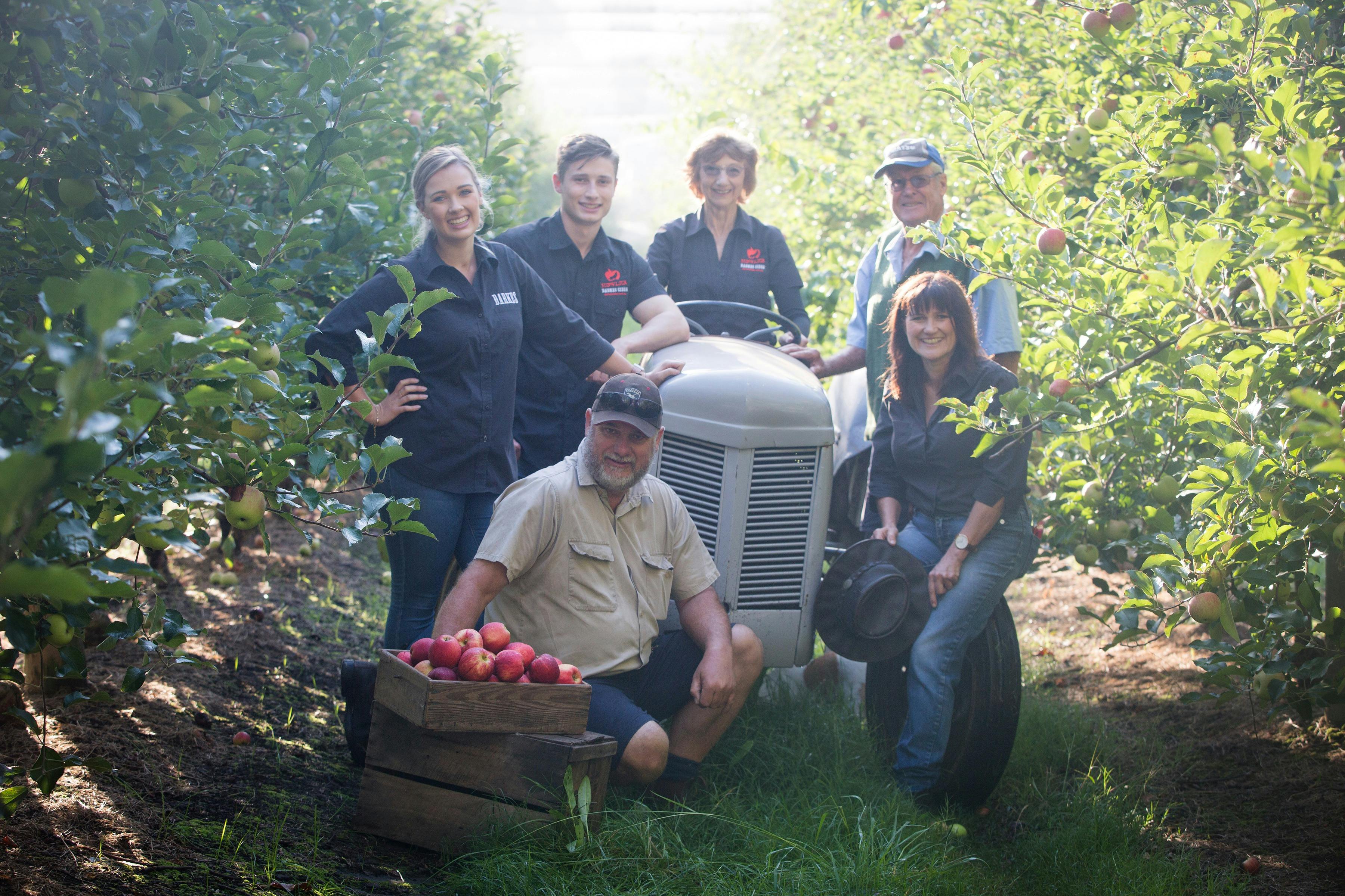 Glenbernie Orchard 6 generations of the Fahey  family with favourite Tractor