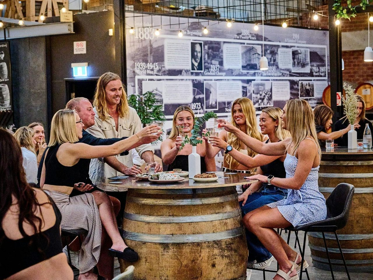 A group in our Barrel Hall