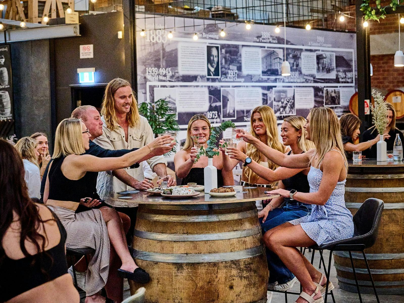 A group in our Barrel Hall