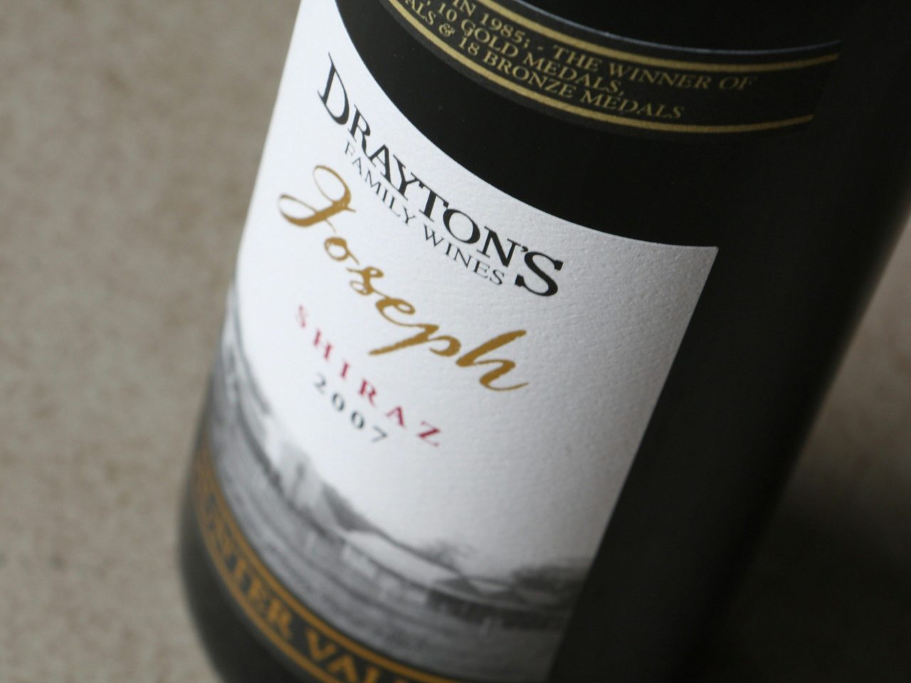 The award winning Limited Release "Joseph" Shiraz