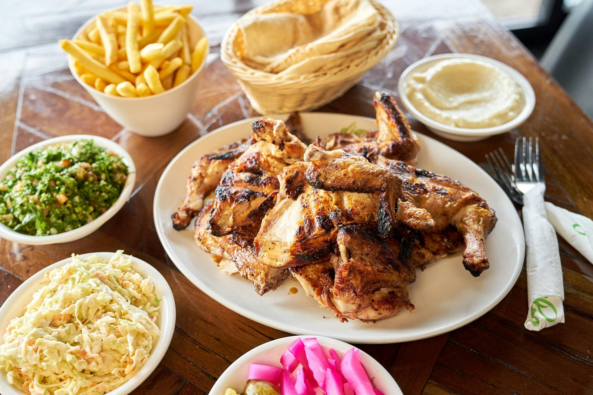 Food offering at El Jannah Restaurant