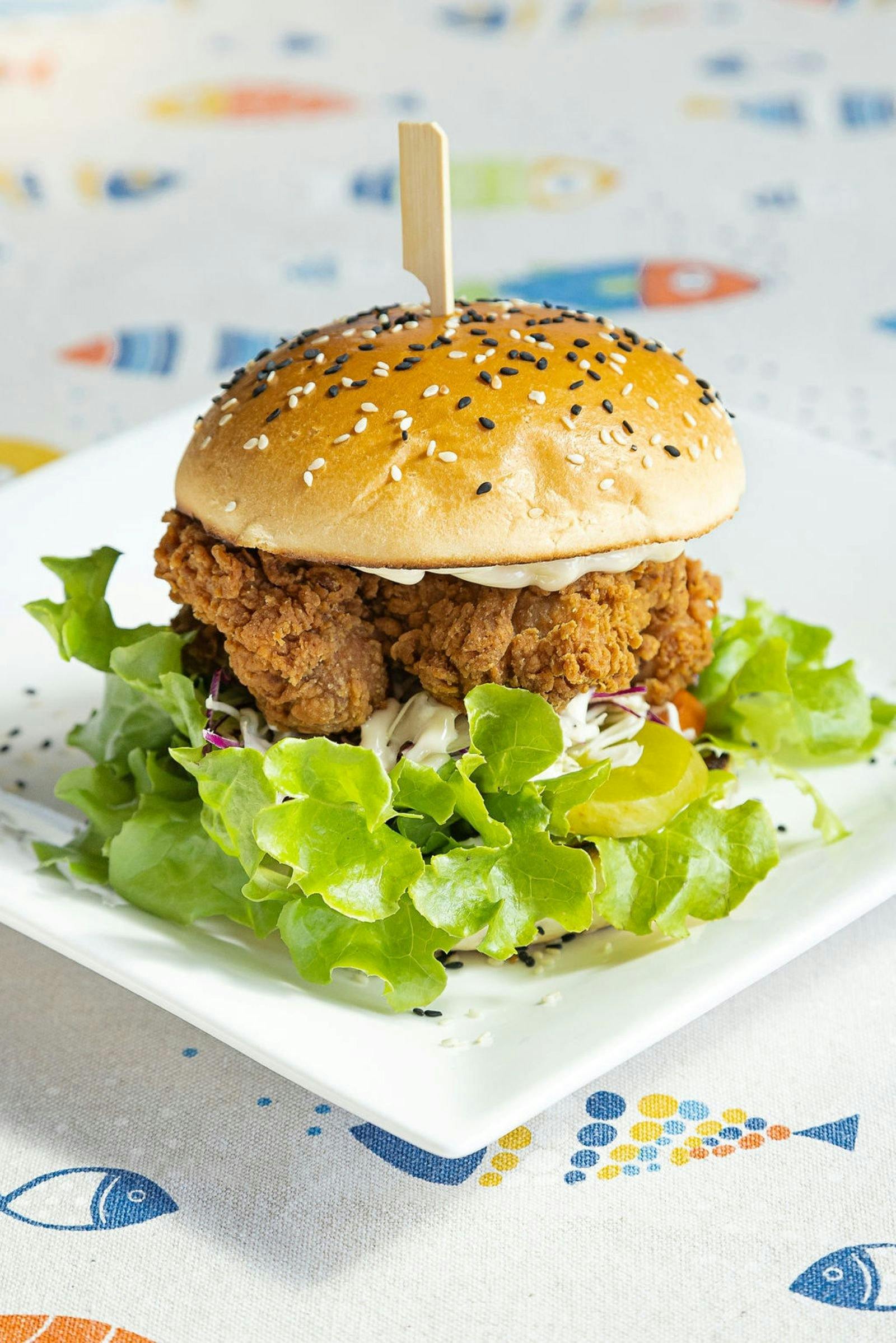 Chicken burger at Fishy Fishy Lennox Head
